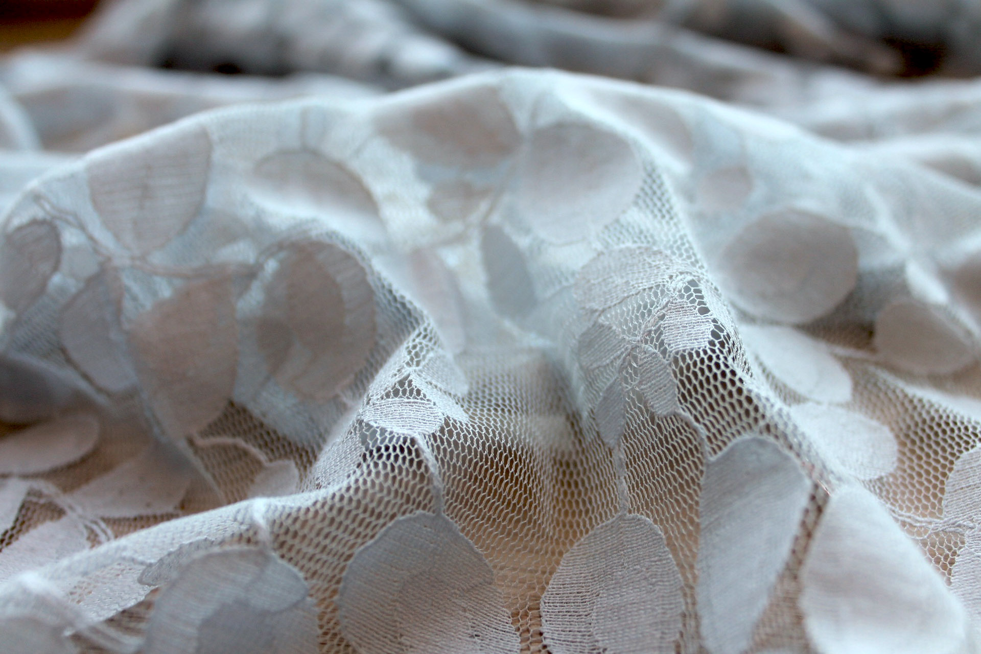 Leaf Pattern Lace - Pale Grey fabric, image 6 of 6