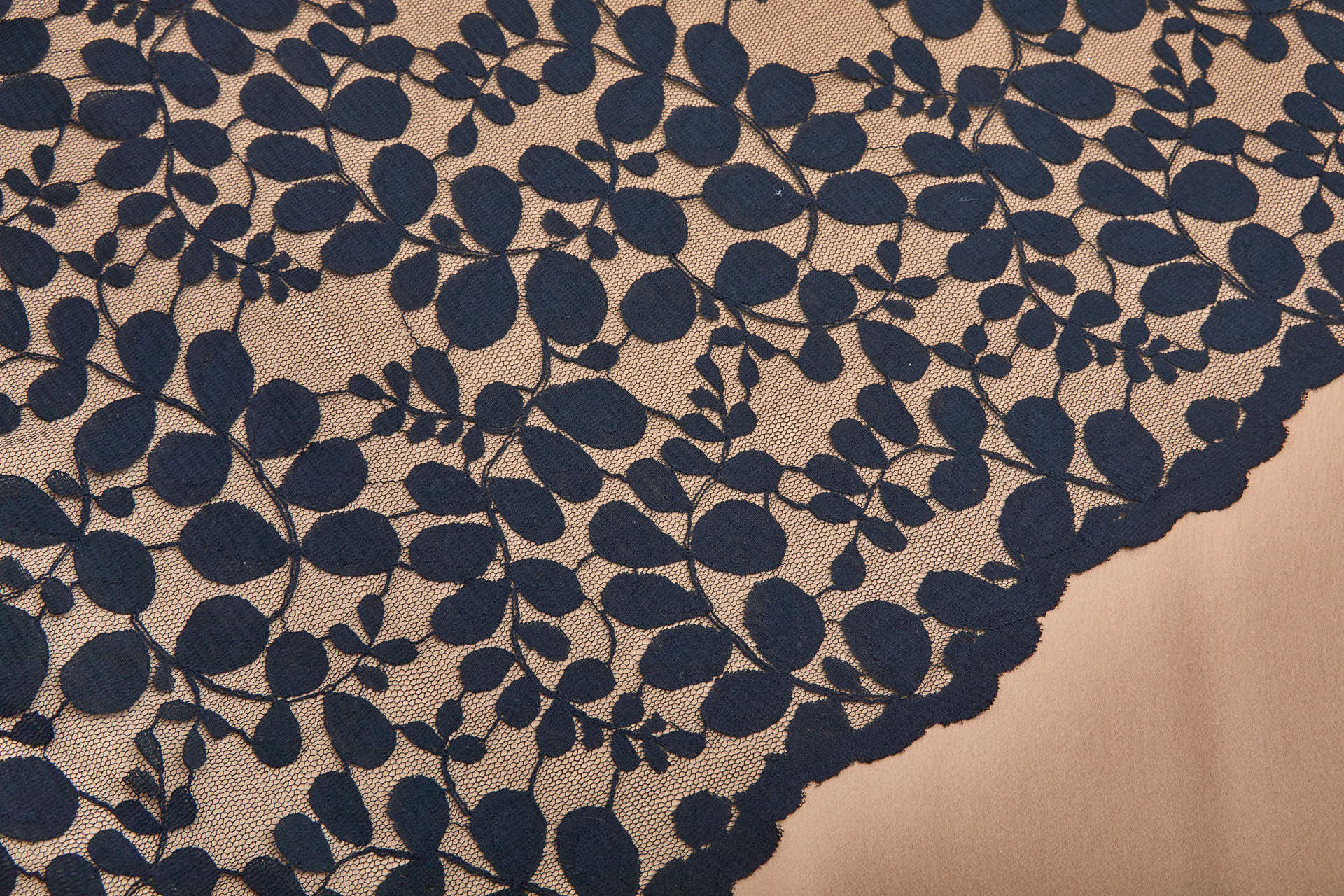 Leaf Pattern Lace - Black fabric, image 6 of 10