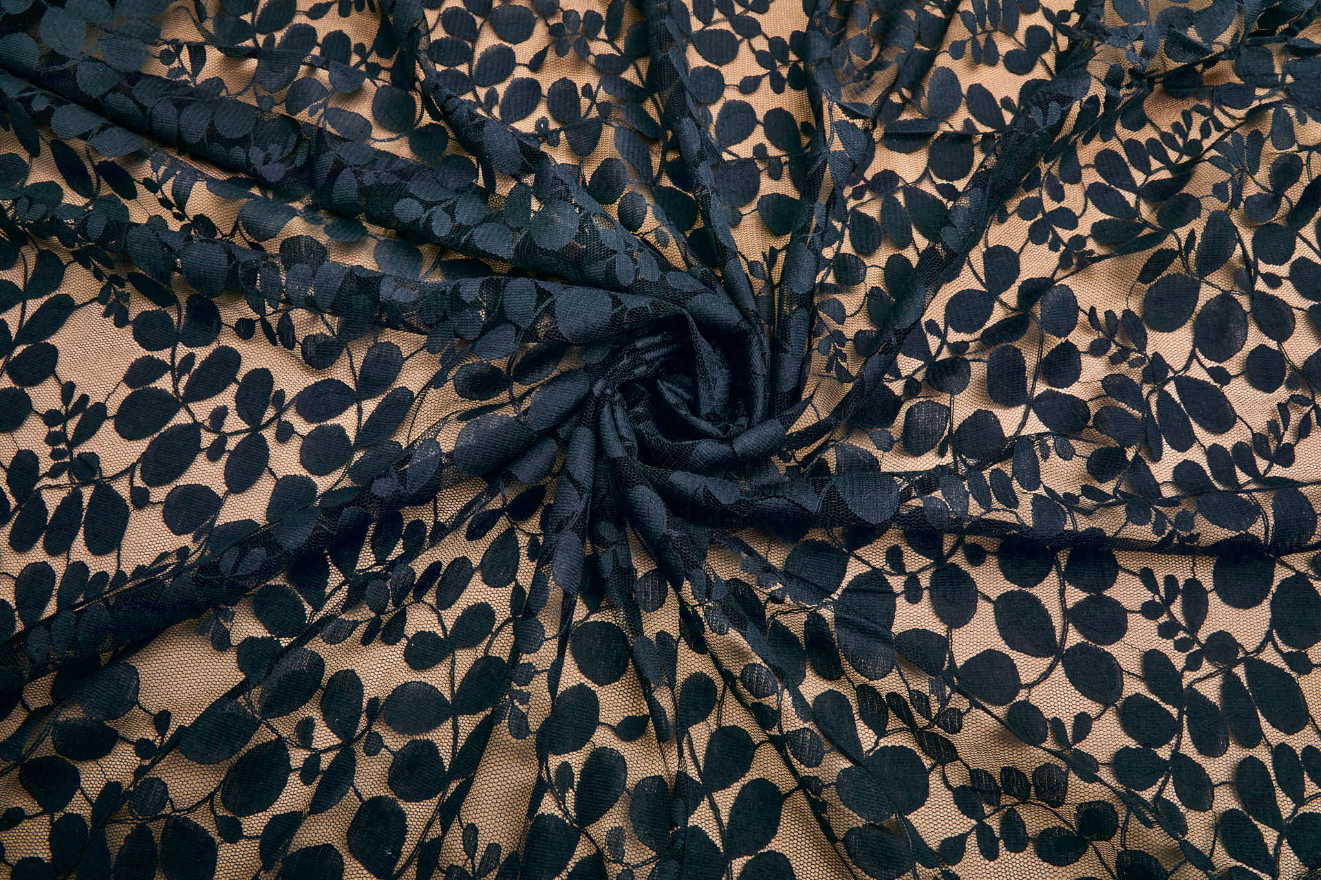 Leaf Pattern Lace - Black fabric, image 9 of 10