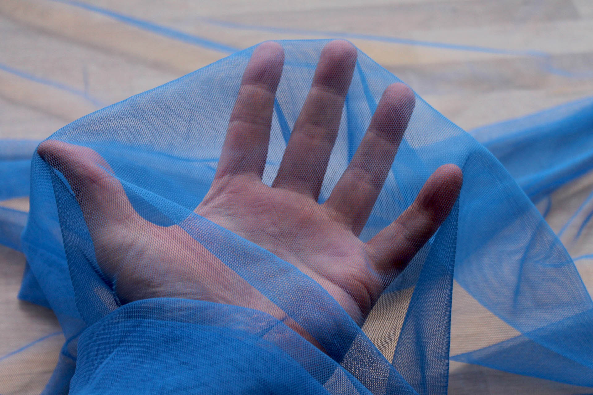 Soft Nylon Tulle - Electric Blue - T16 - 0.7m Piece fabric, image 4 of 5