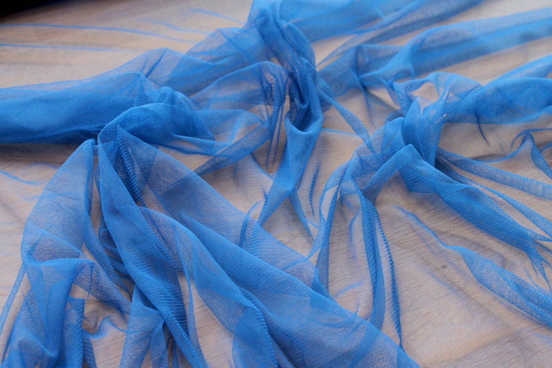 Soft Nylon Tulle - Electric Blue - T16 - 0.7m Piece fabric, image 5 of 5