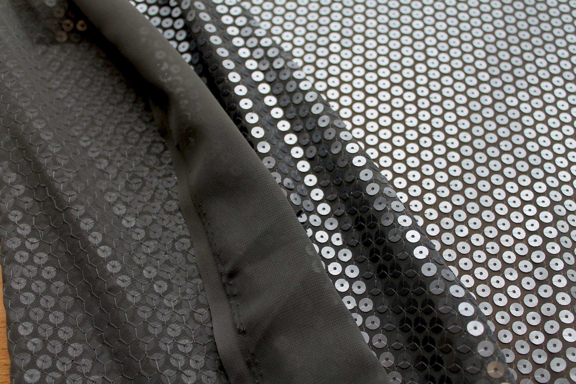 Sequin On Nylon Chiffon - Gunmetal fabric, image 3 of 7