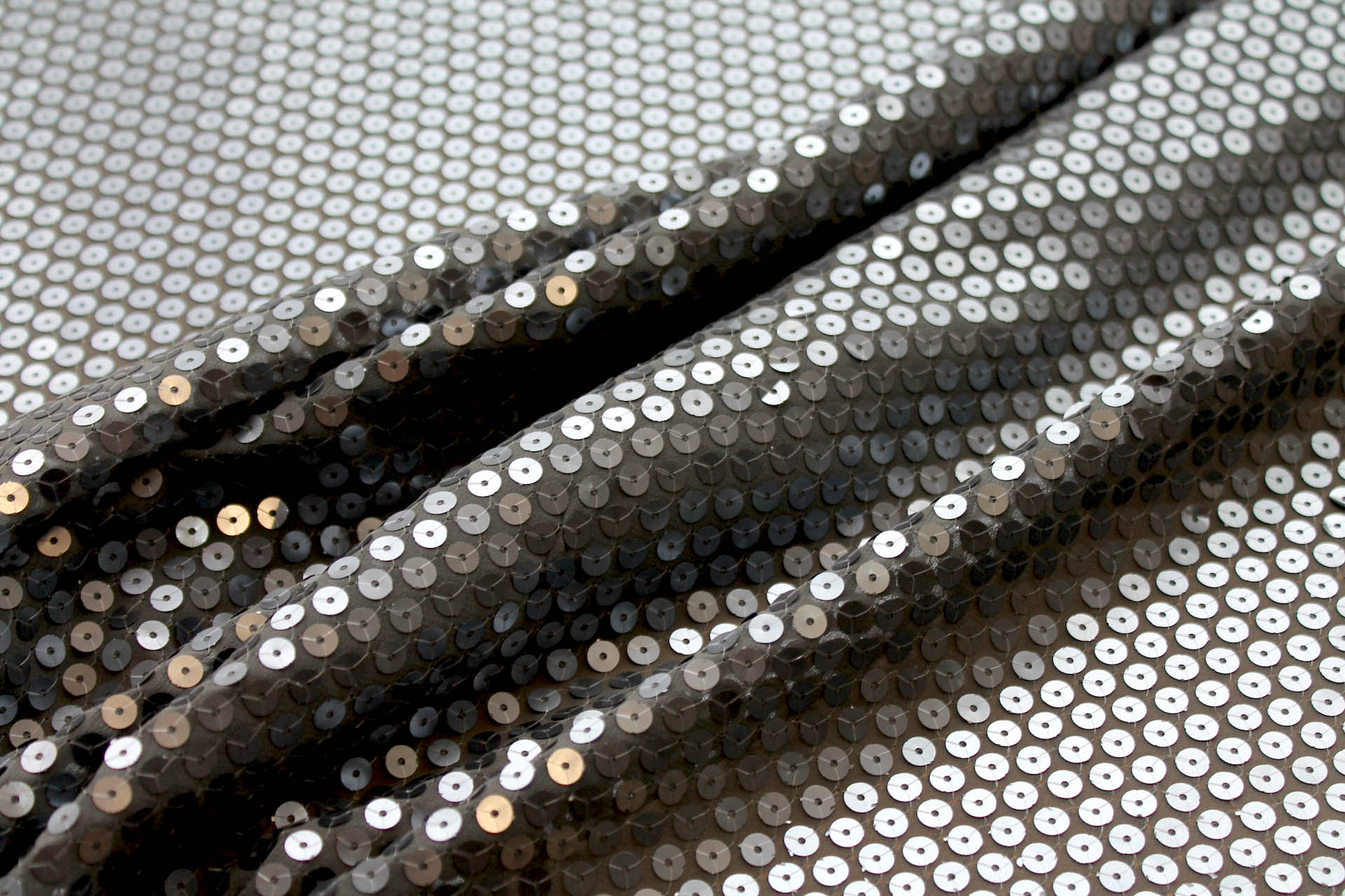 Sequin On Nylon Chiffon - Gunmetal fabric, image 6 of 7