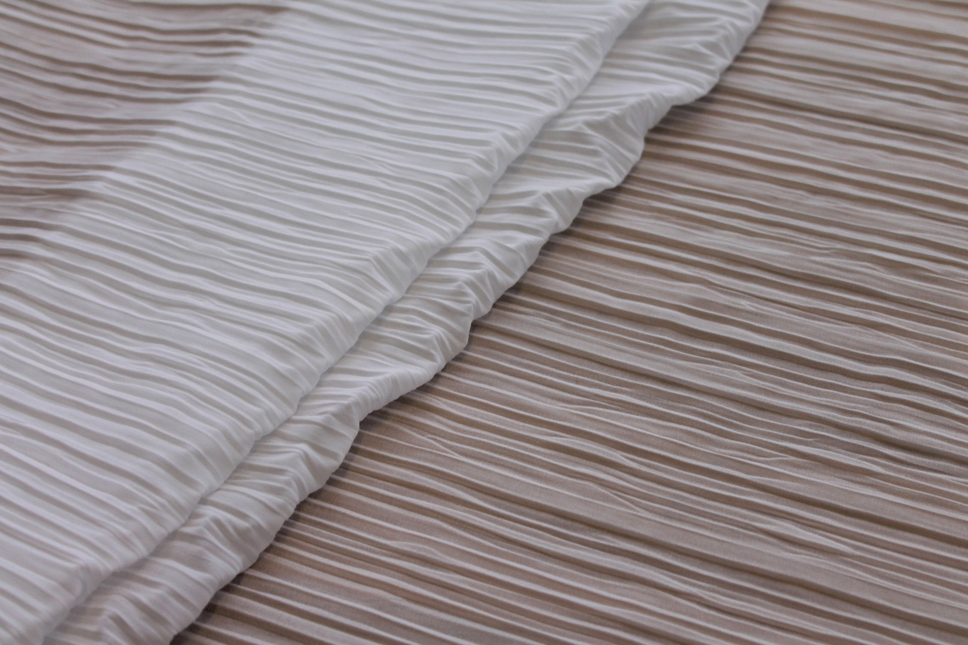 Pleated Polyester Chiffon - White fabric