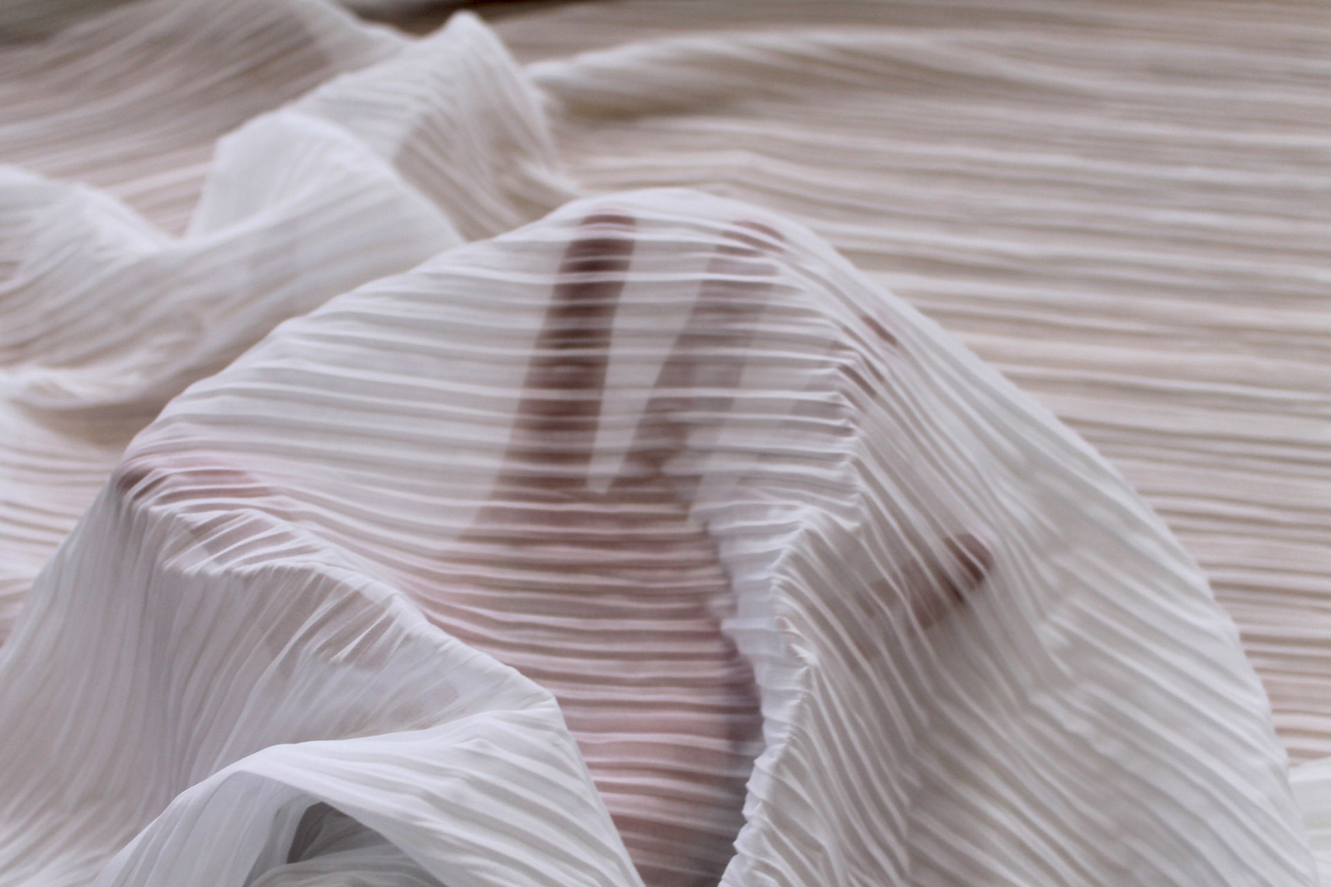 Pleated Polyester Chiffon - White fabric, image 5 of 6