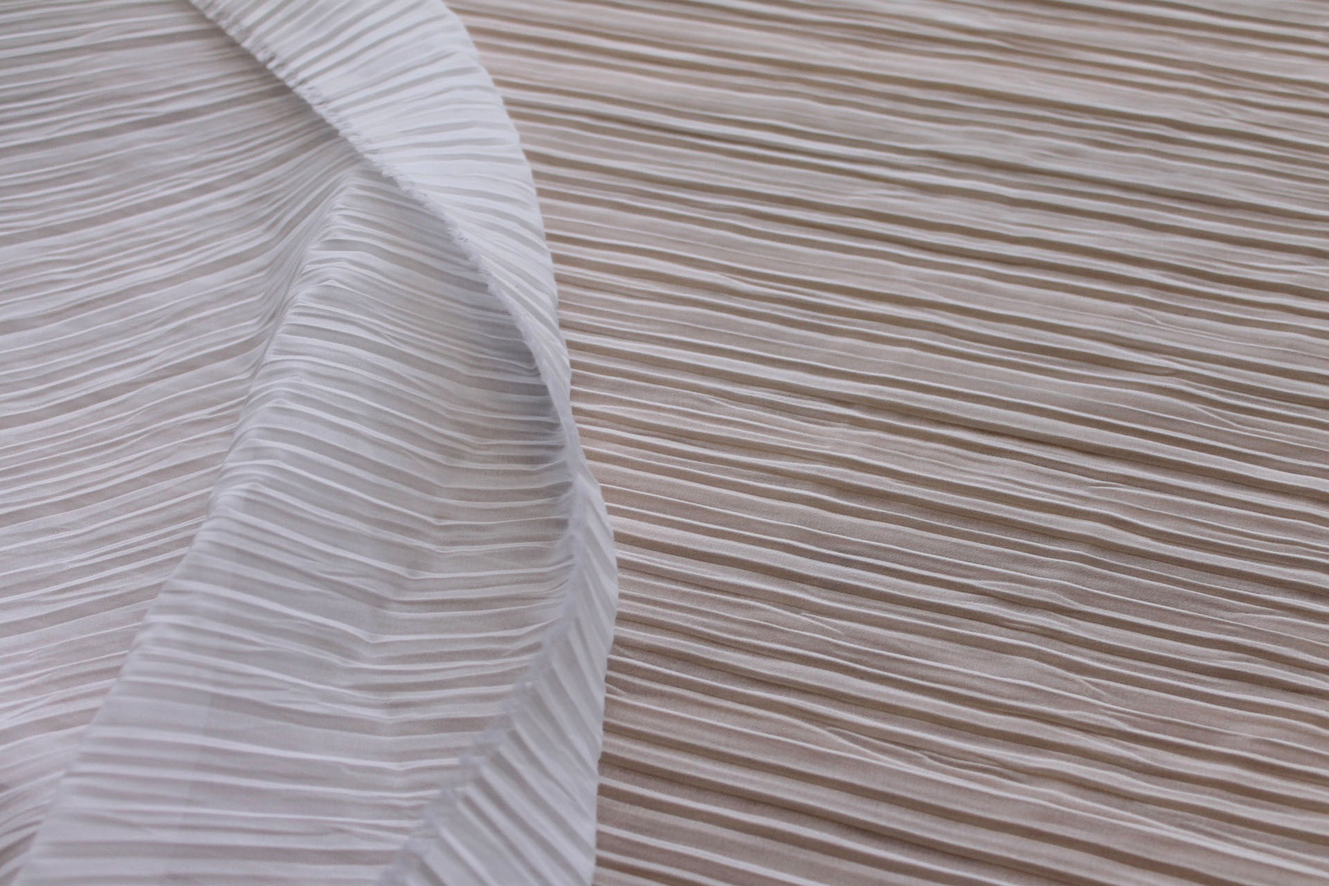 Pleated Polyester Chiffon - White fabric, image 6 of 6