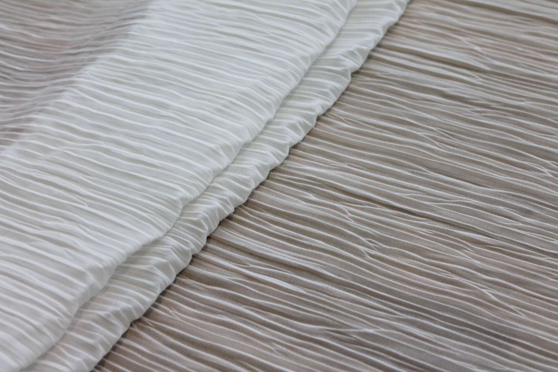 Pleated Polyester Chiffon - Ivory fabric