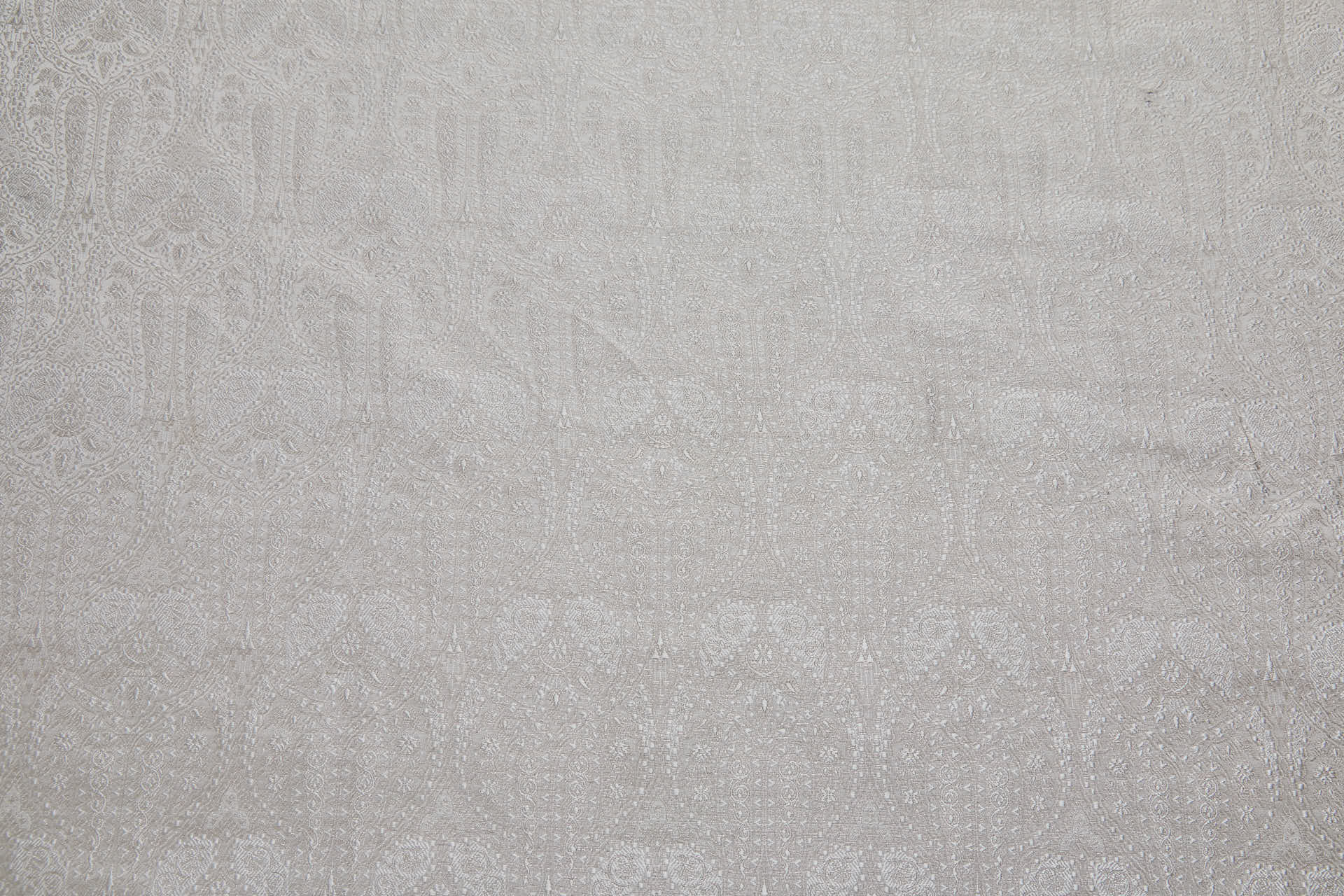 Banaras Brocade - Off White & Silver Paisley fabric, image 7 of 10