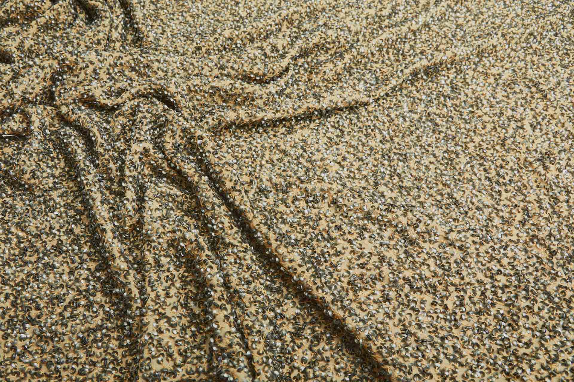 Sequin Encrusted Silk Chiffon - Tarnished Silver Ochre fabric, image 4 of 7