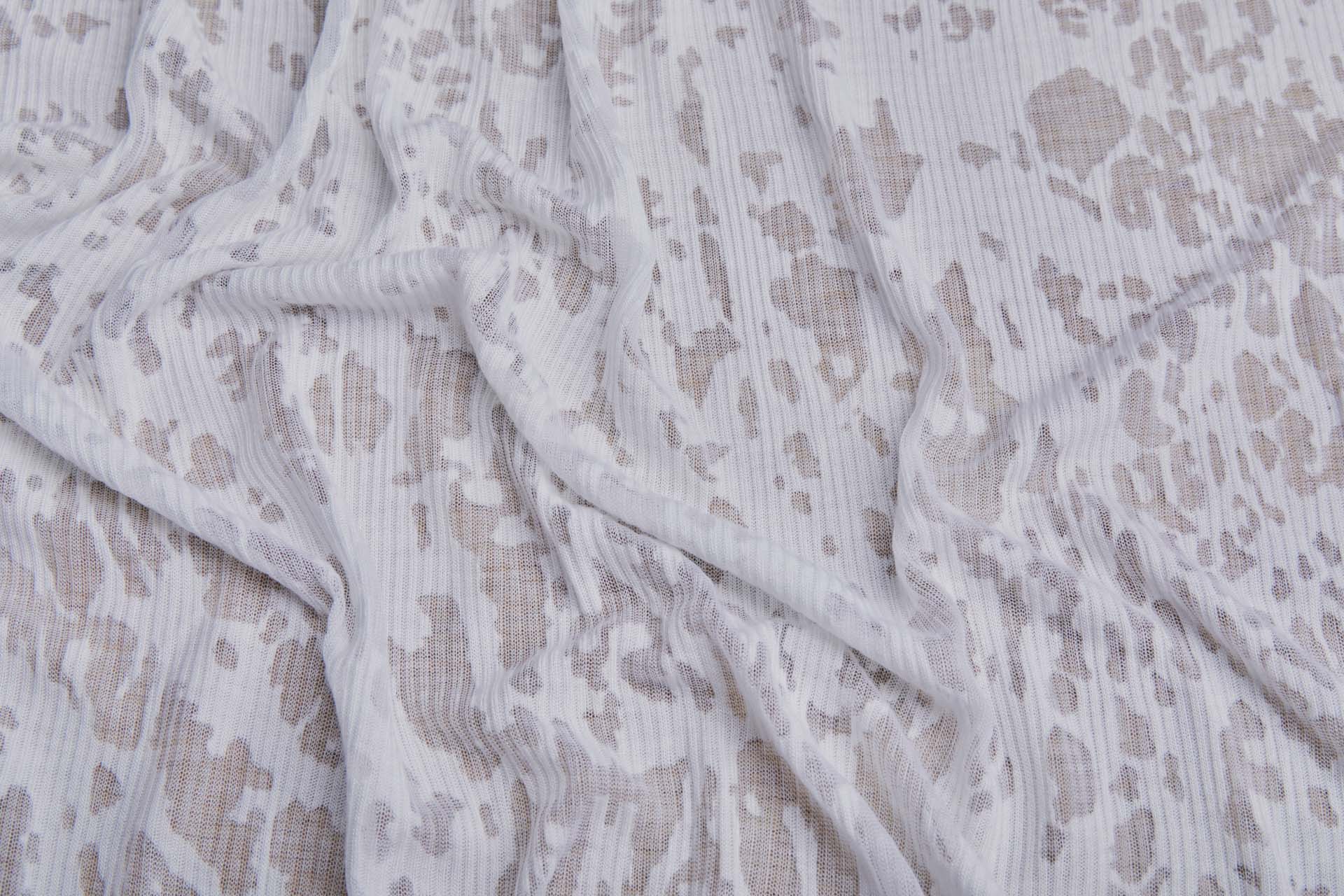 Devore Ribbed Jersey White fabric