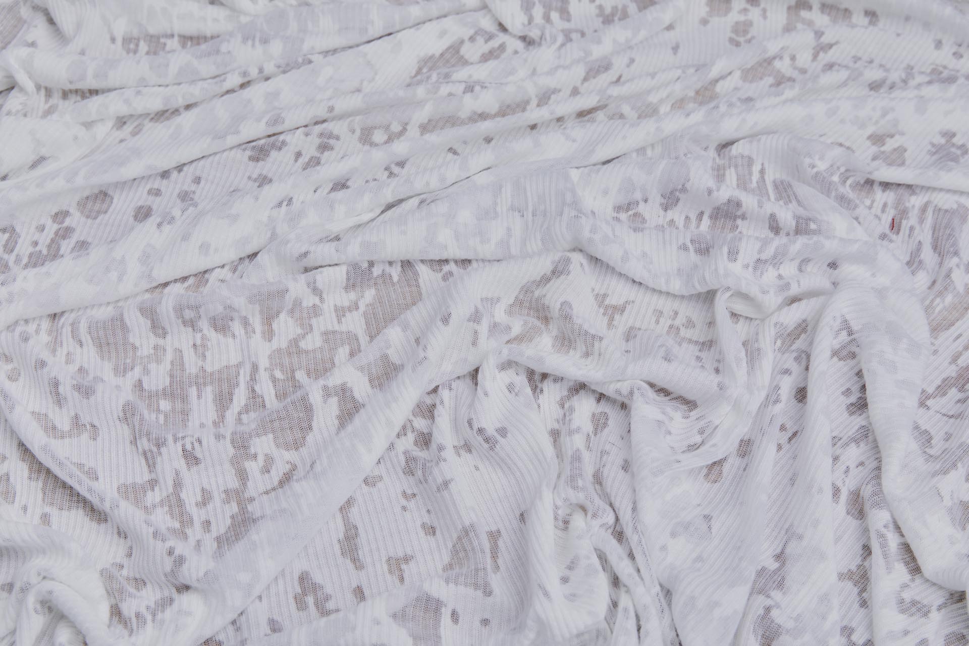 Devore Ribbed Jersey White fabric, image 3 of 7