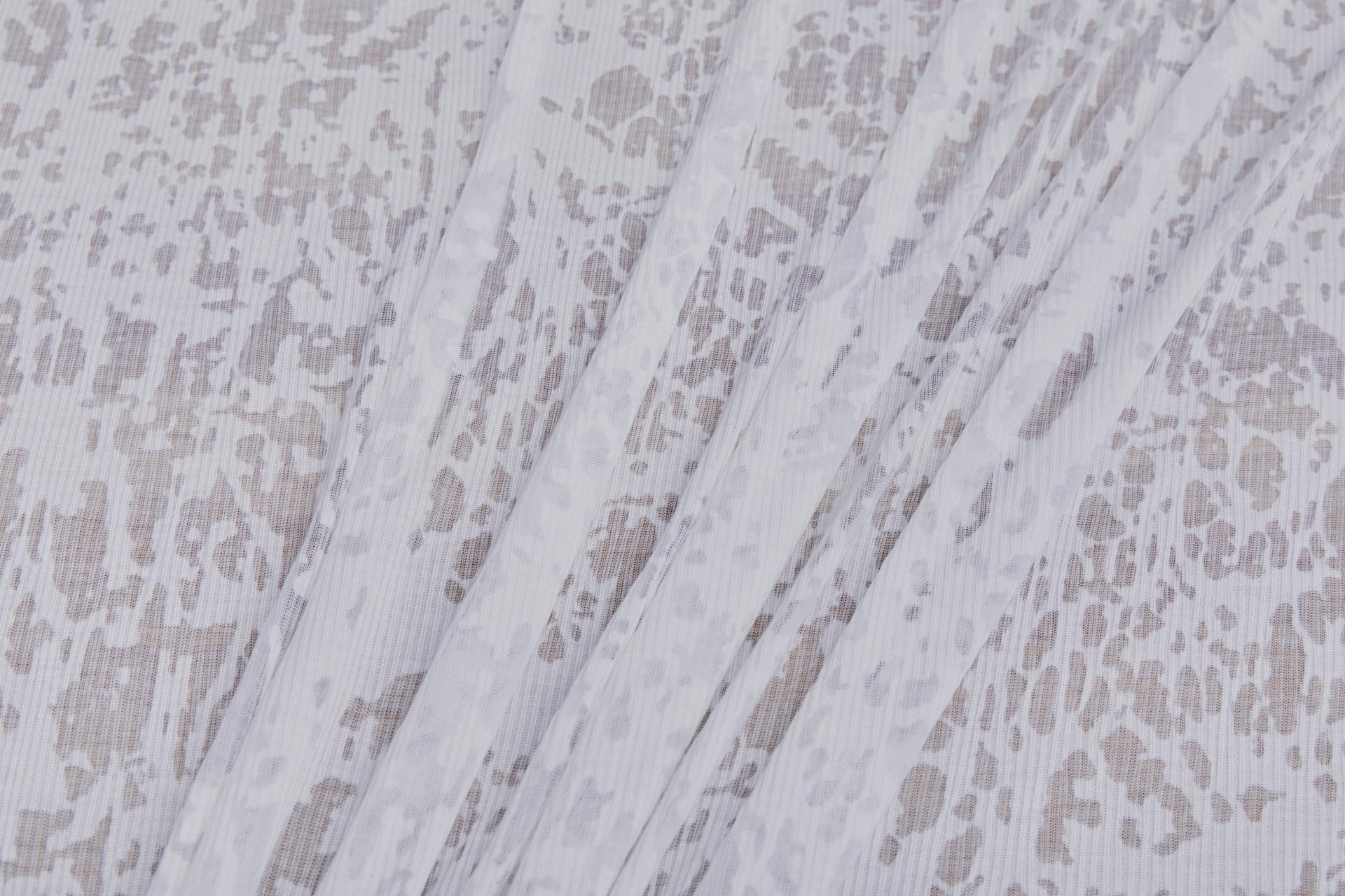 Devore Ribbed Jersey White fabric, image 4 of 7