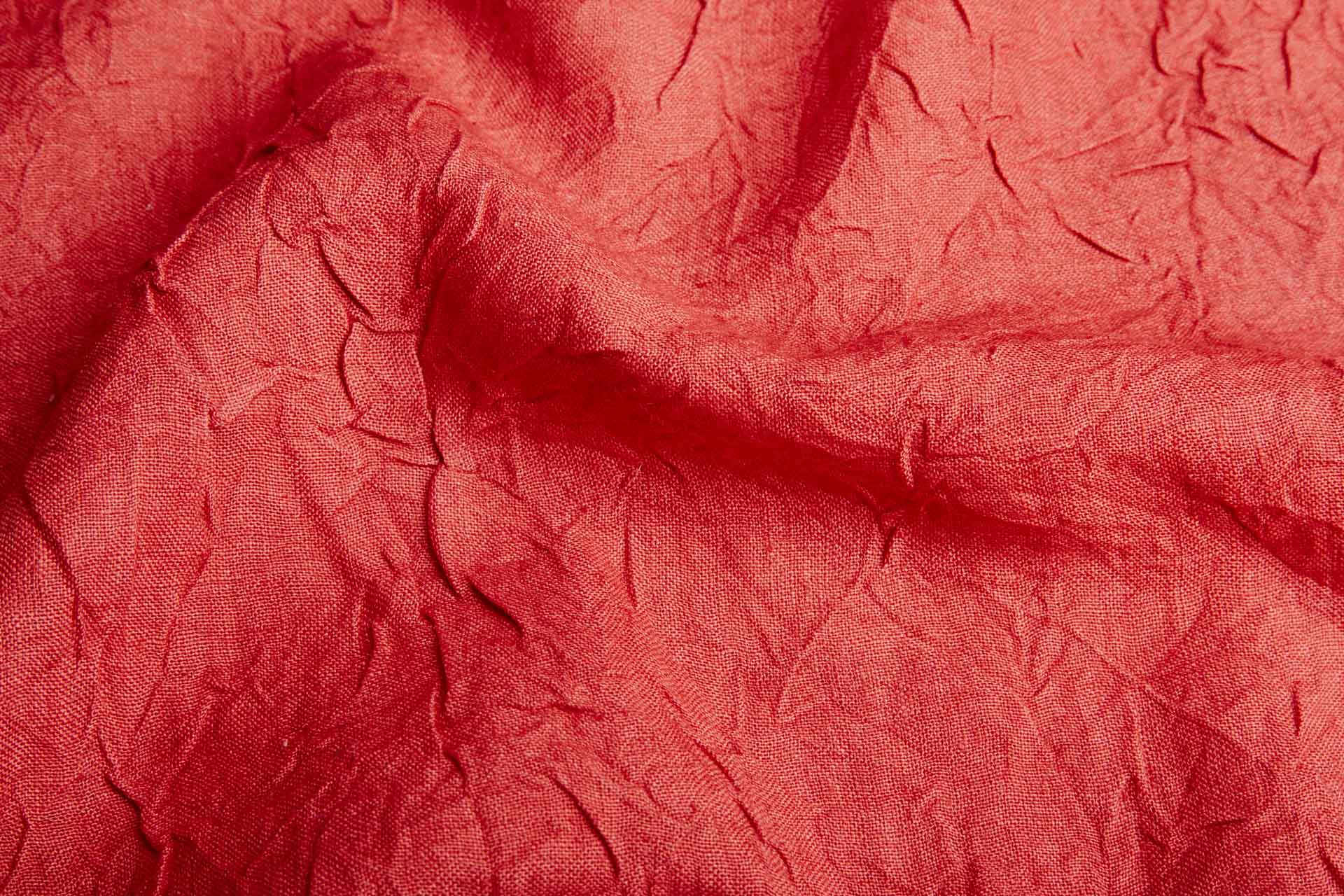 Red Crinkled Linen fabric