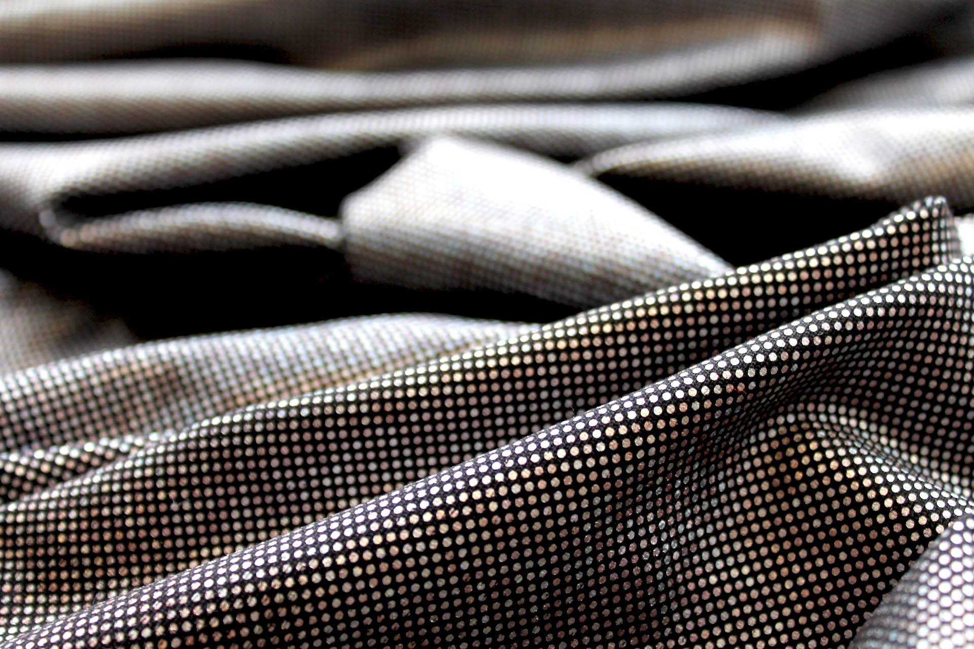 Foil Printed Jersey - Black Silver Holographic fabric, image 4 of 4
