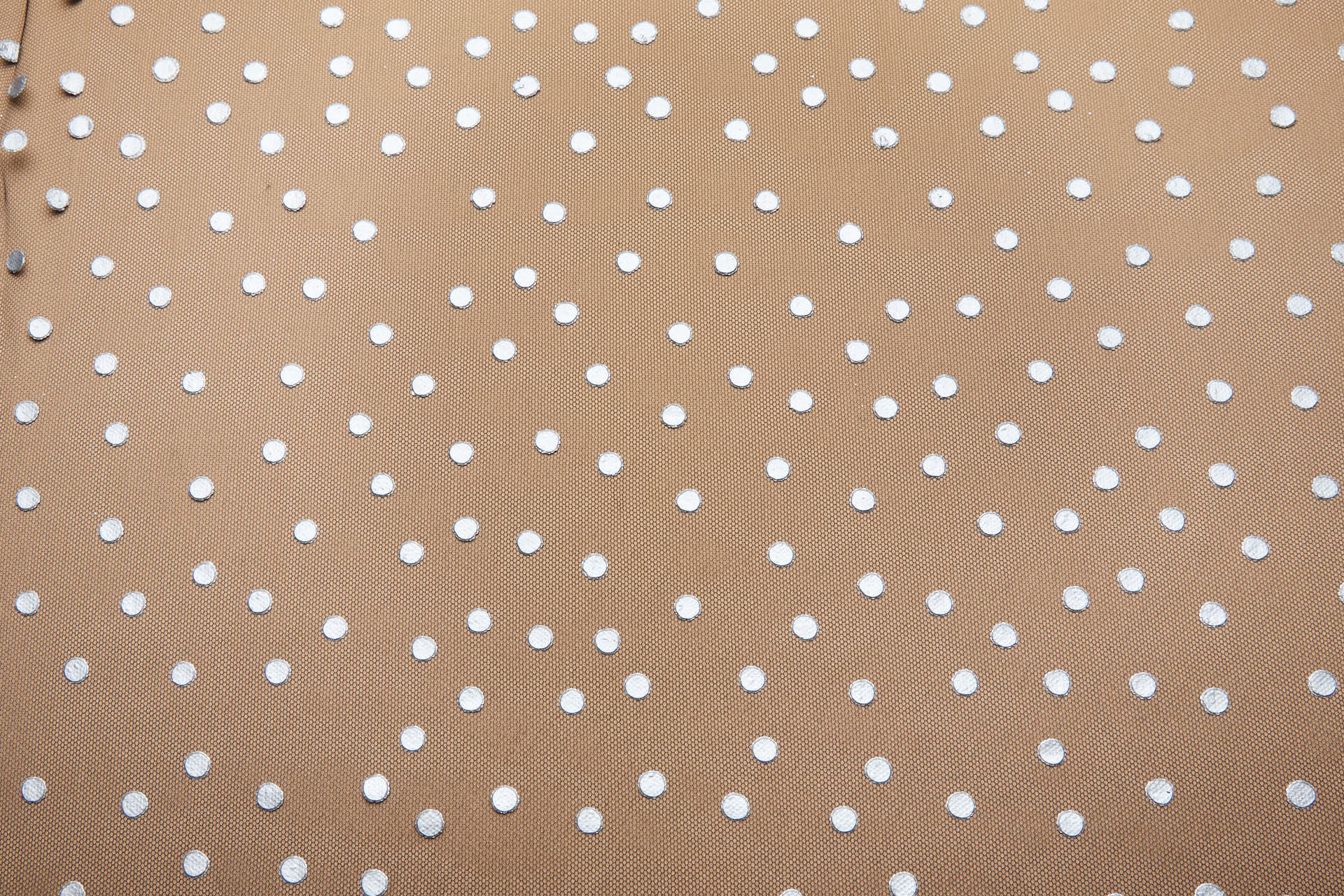 Printed Silver Polka Dots on Black Illusion Tulle fabric, image 6 of 9