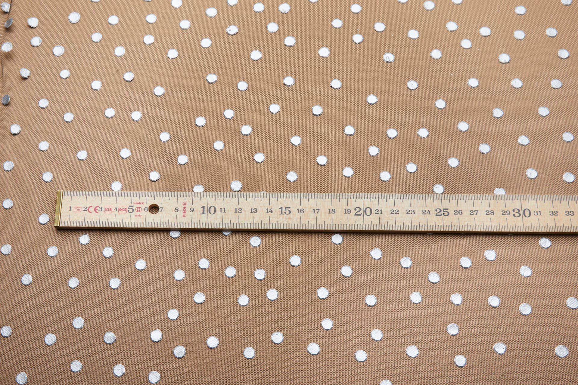 Printed Silver Polka Dots on Black Illusion Tulle fabric, image 7 of 9