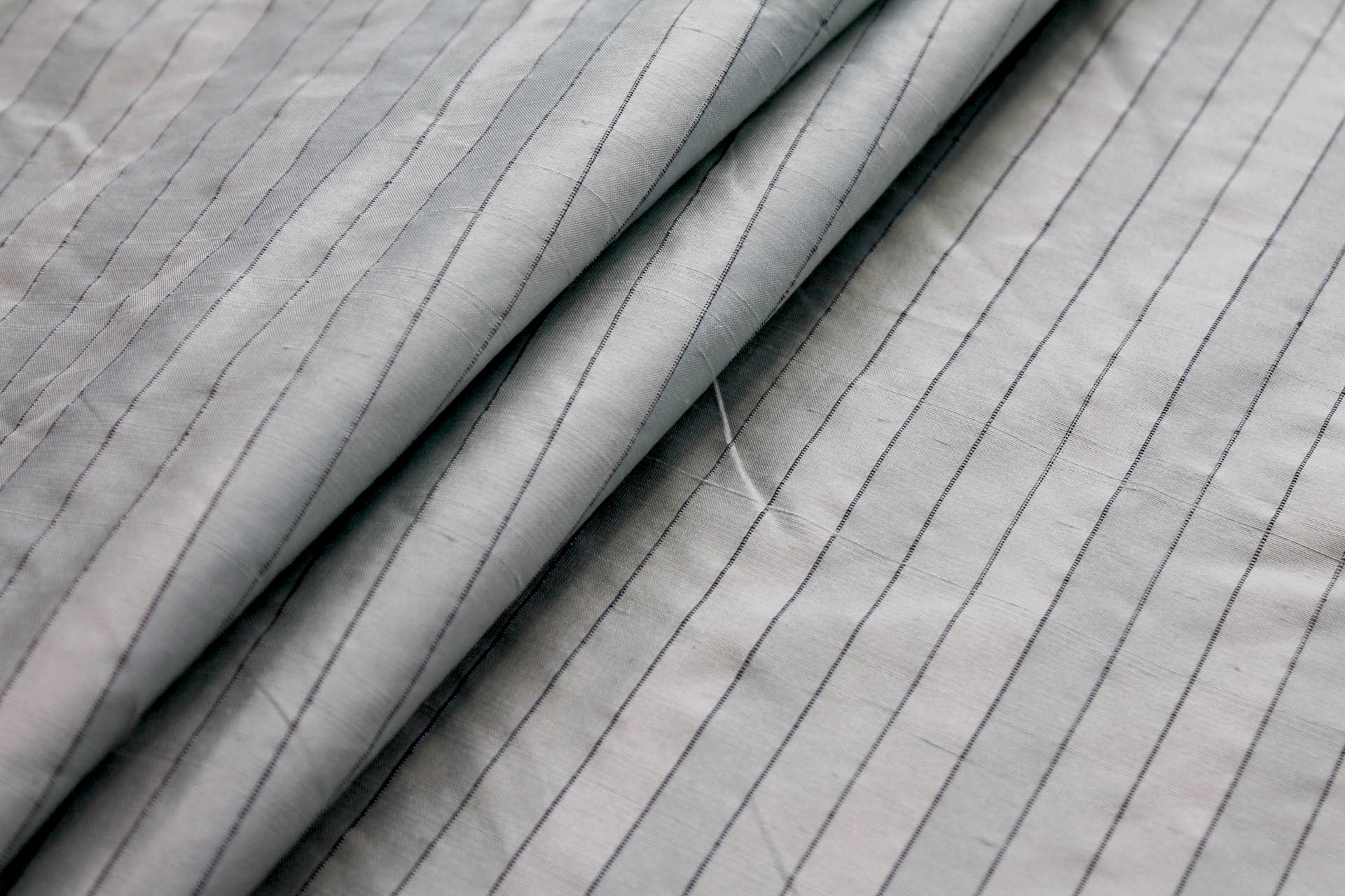 Wide Striped Silk Dupion - Duck Egg Blue fabric, image 2 of 5