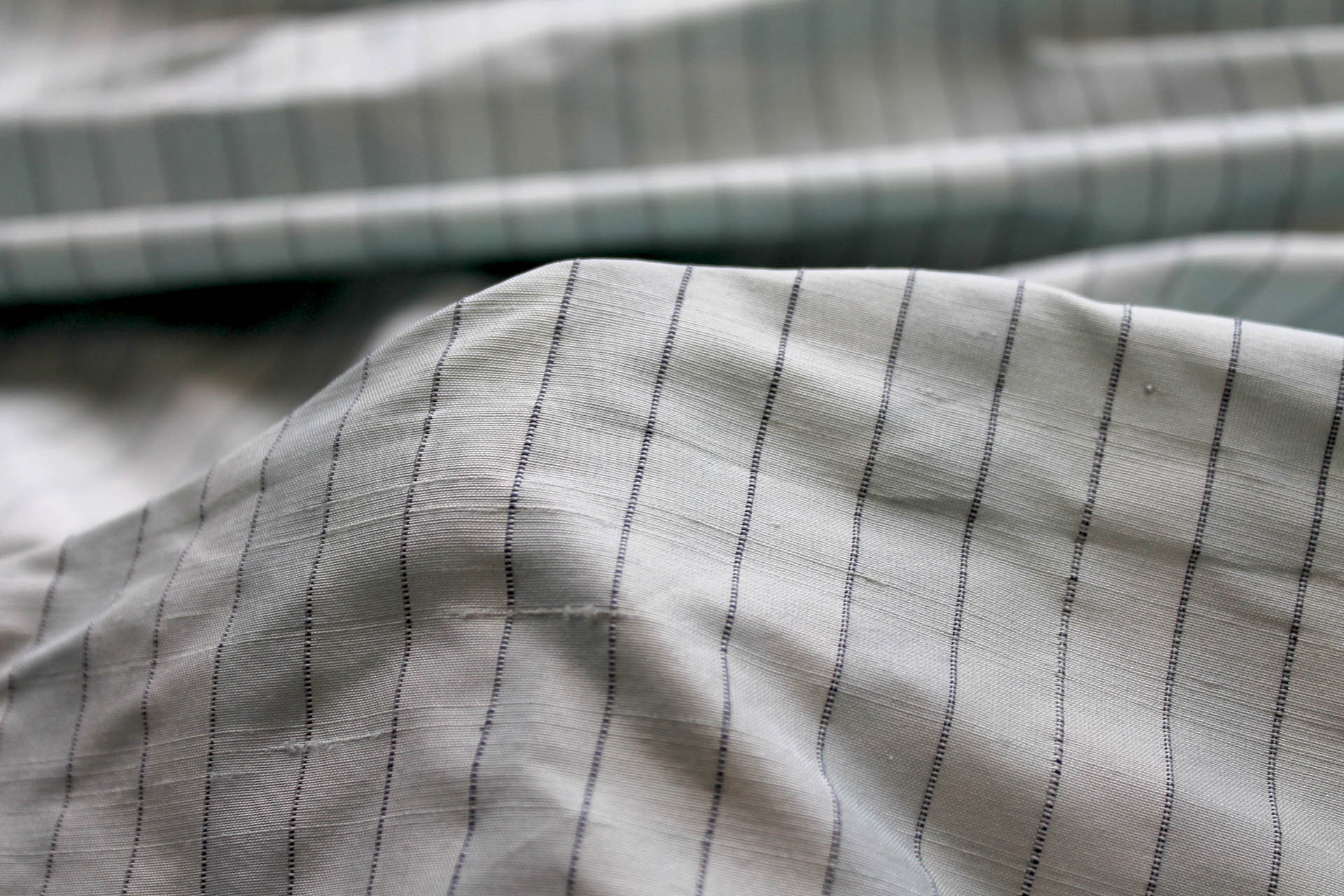 Wide Striped Silk Dupion - Duck Egg Blue fabric, image 5 of 5