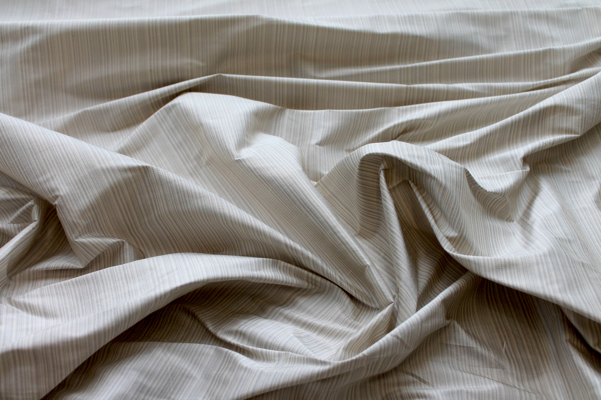 Striped Silk Taffeta - Sand and Grey fabric, image 2 of 6