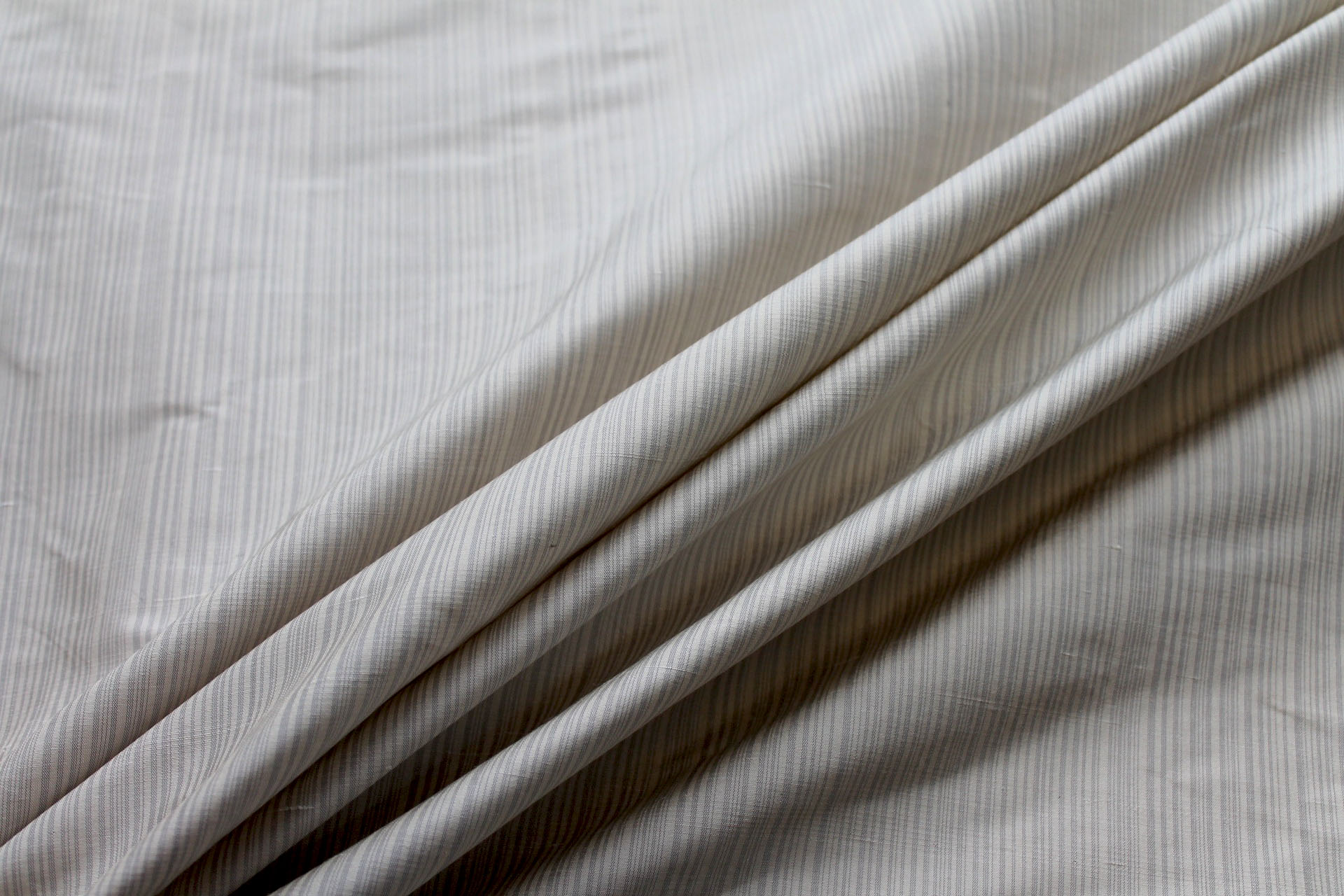 Striped Silk Taffeta - Sand and Grey fabric, image 3 of 6