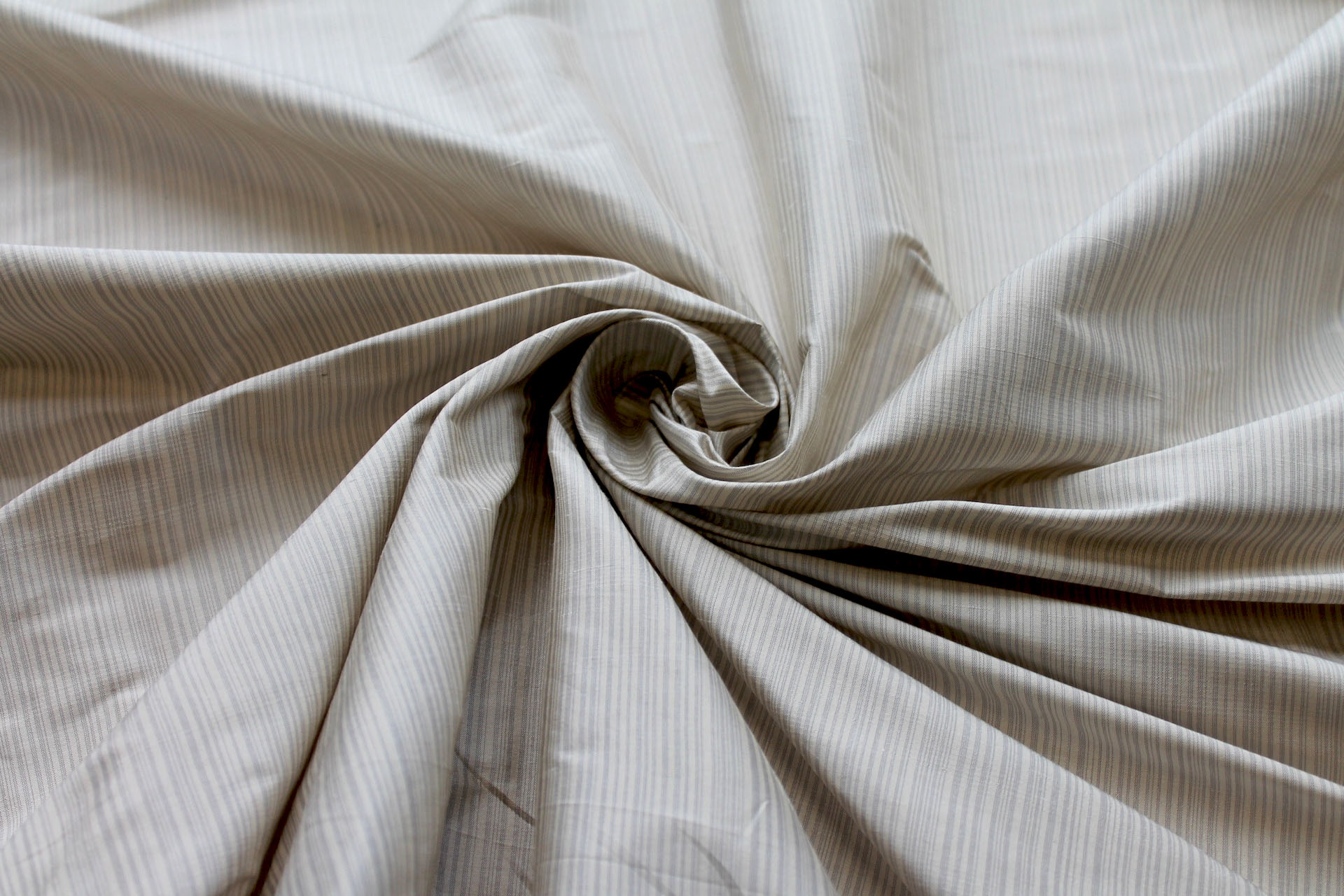 Striped Silk Taffeta - Sand and Grey fabric