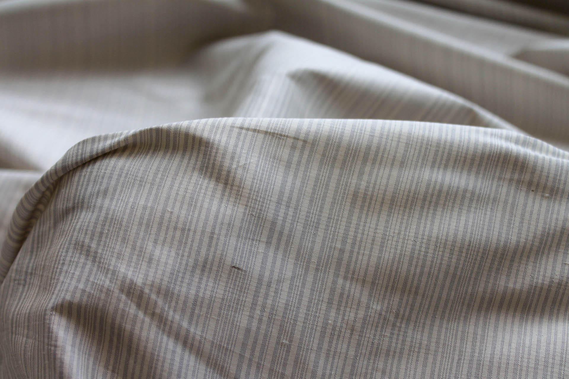 Striped Silk Taffeta - Sand and Grey fabric, image 4 of 6