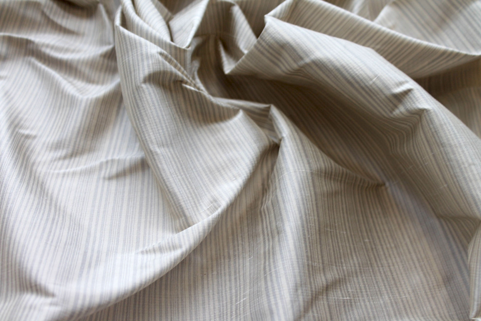Striped Silk Taffeta - Sand and Grey fabric, image 5 of 6