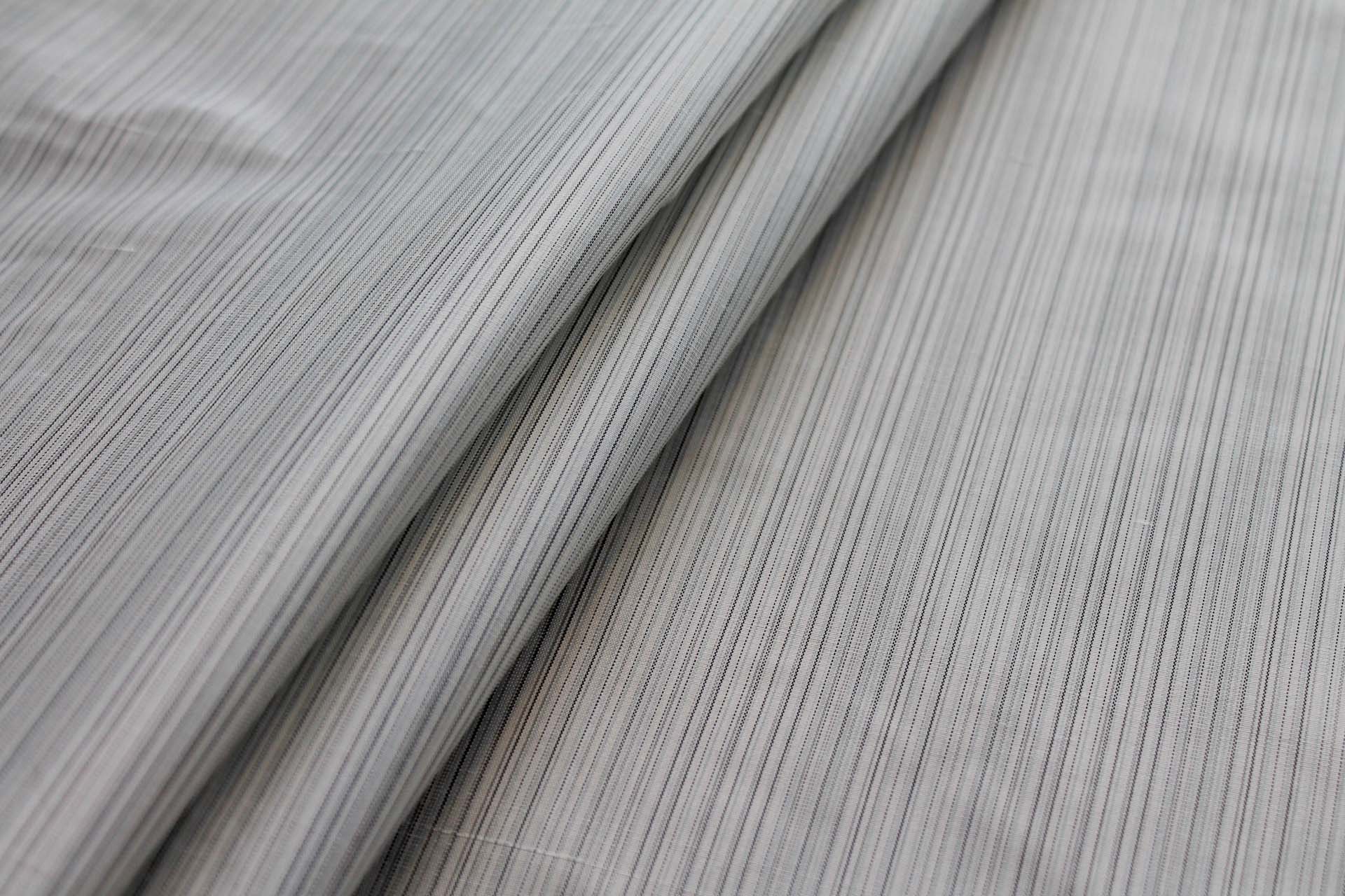 Striped Silk Dupion - White and Grey fabric, image 5 of 5