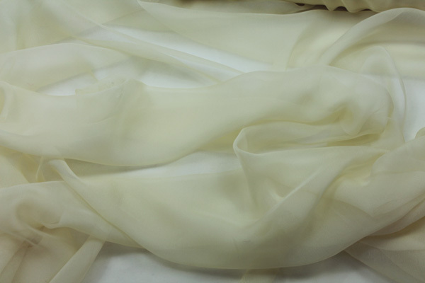Buttermilk Silk Chiffon fabric, image 2 of 4