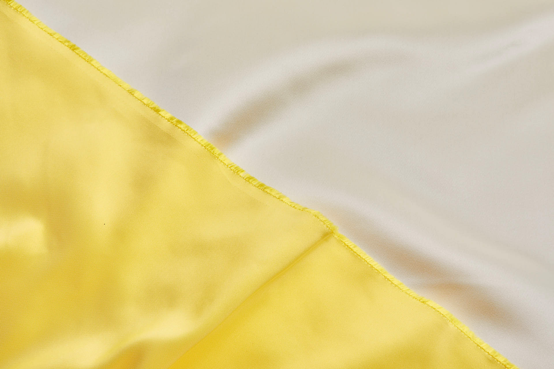 French Double Sided Acetate Duchess Satin - Ivory shot Yellow fabric, image 3 of 10