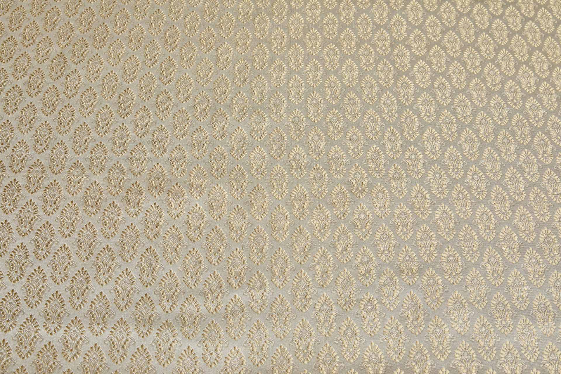 Banaras Brocade - Creamy Gold fabric, image 8 of 8