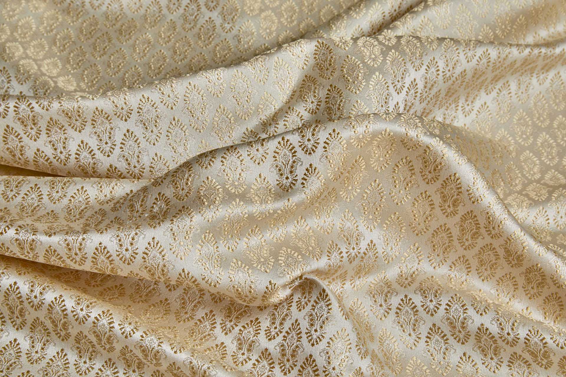 Banaras Brocade - Creamy Gold fabric
