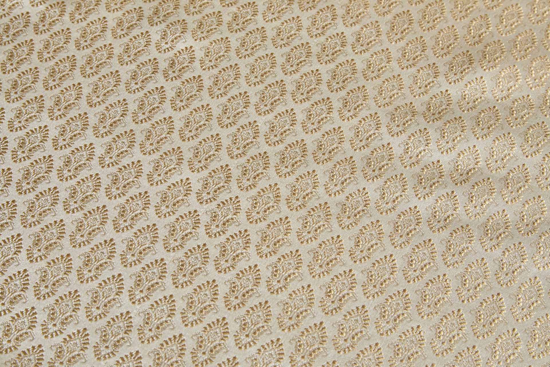 Banaras Brocade - Creamy Gold fabric, image 7 of 8