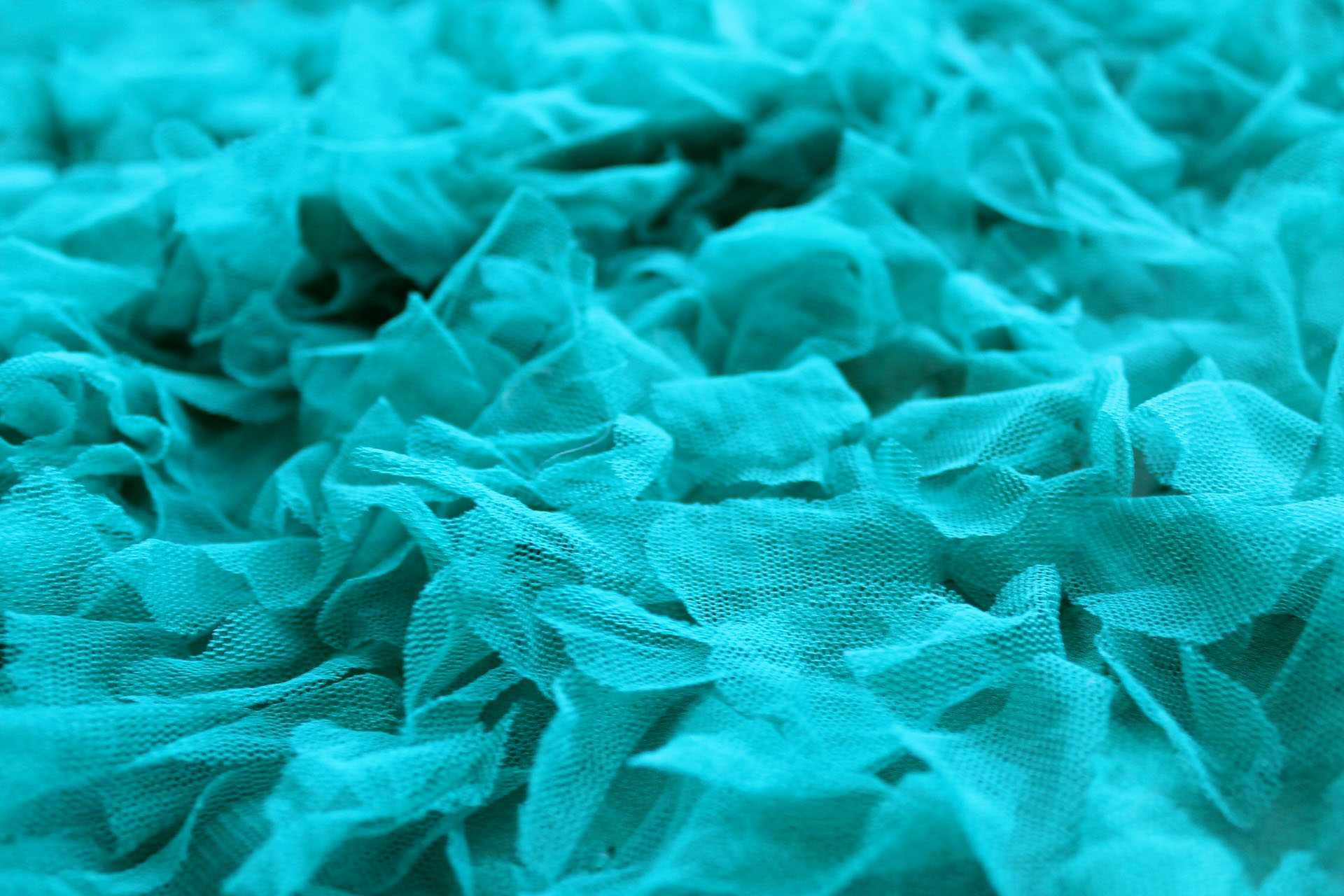 Petal Tulle on Silk Chiffon - Peacock Green fabric, image 3 of 6