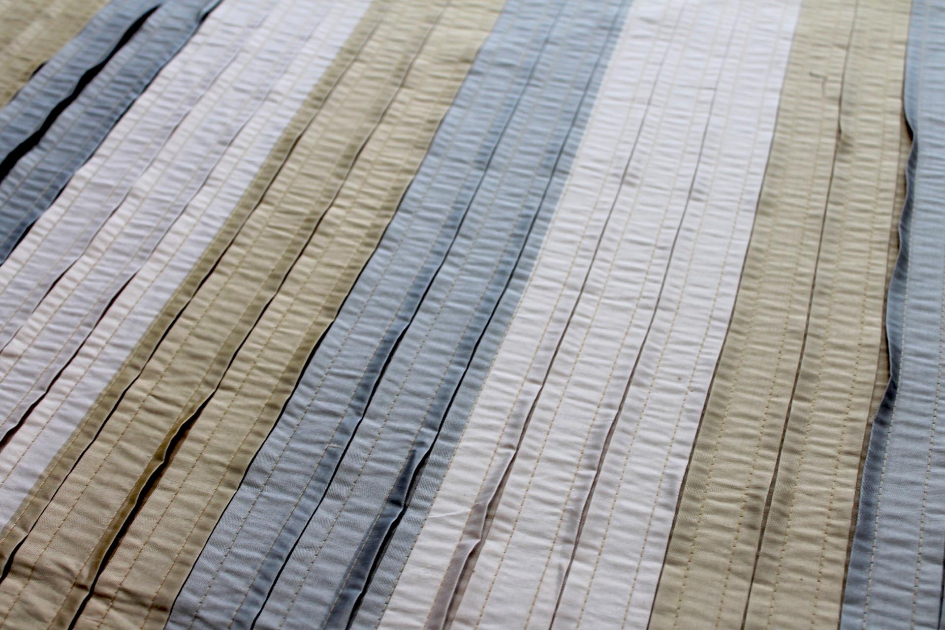 Pin-tuck Striped Silk - Blue Gold fabric, image 2 of 6