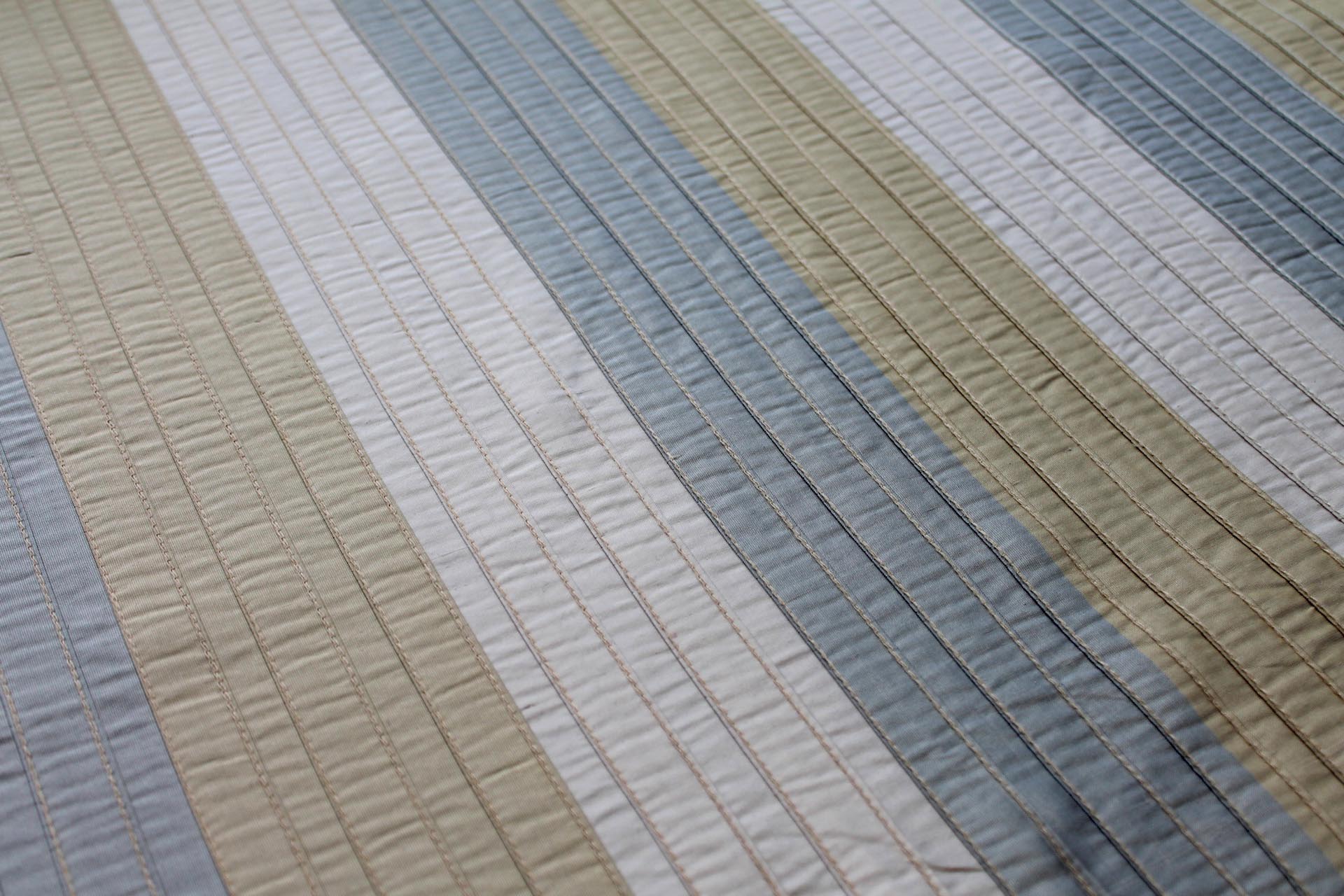 Pin-tuck Striped Silk - Blue Gold fabric, image 5 of 6