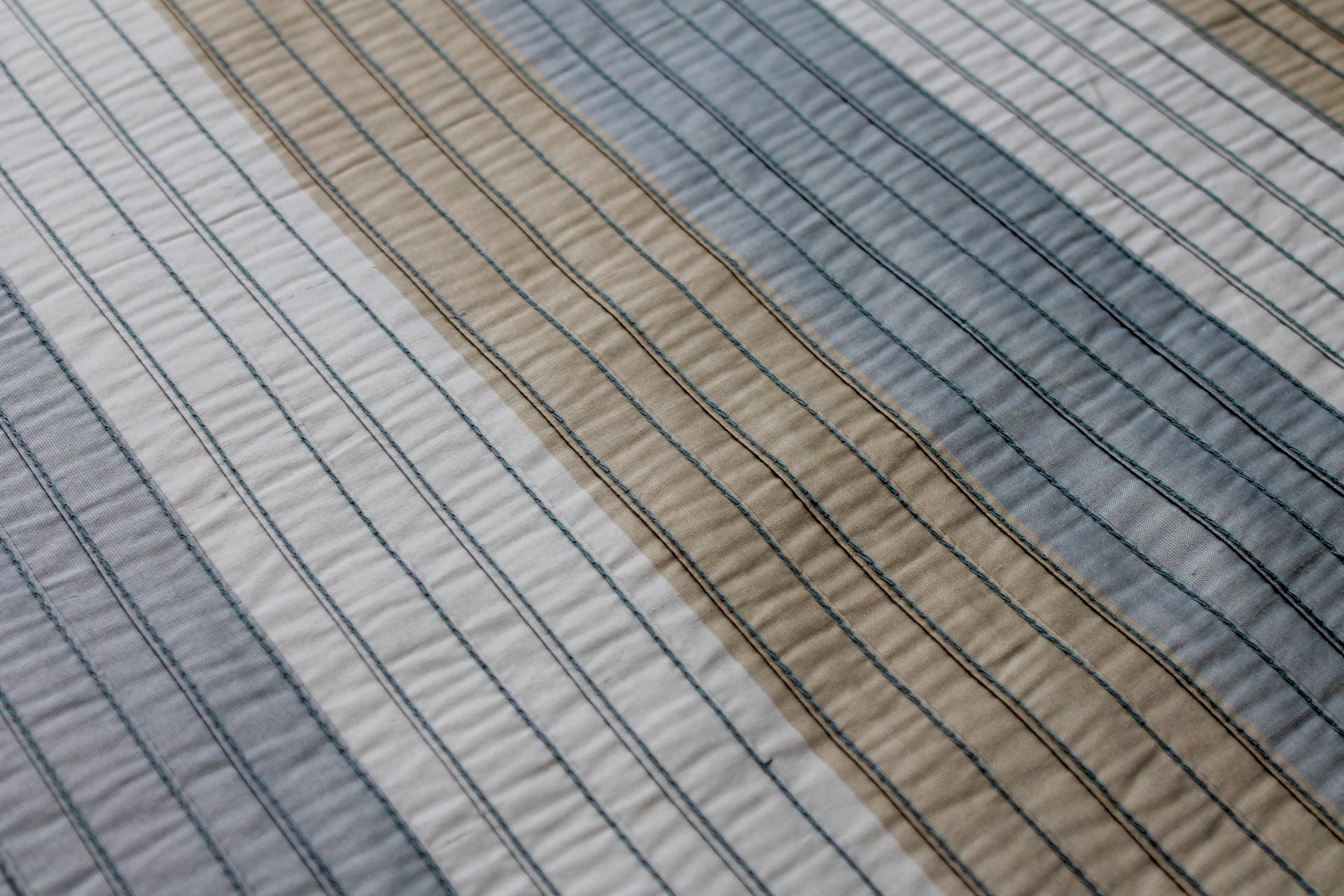 Pin-tuck Striped Silk - Blue Green fabric, image 2 of 6