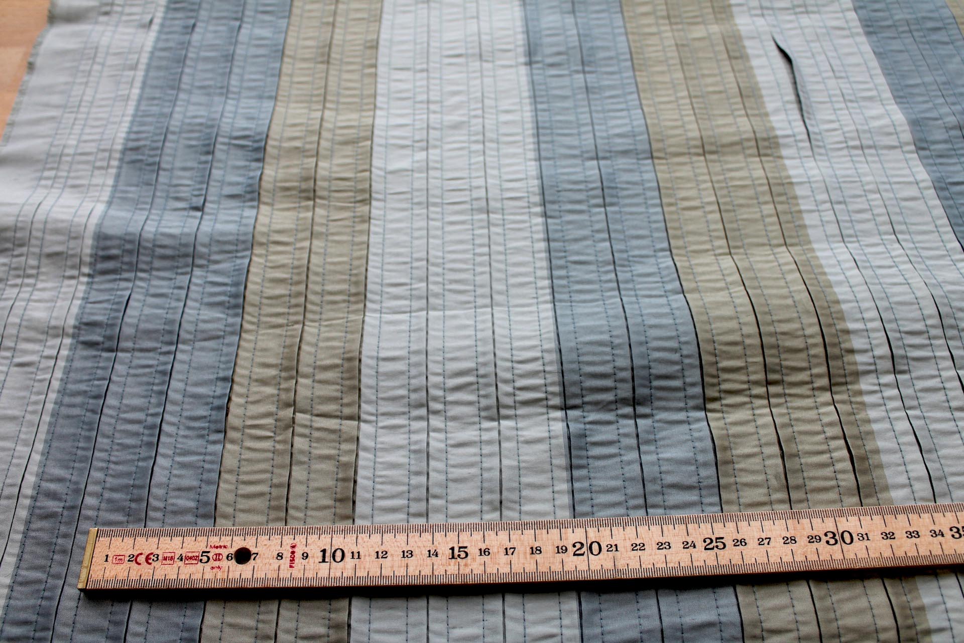 Pin-tuck Striped Silk - Blue Green fabric, image 6 of 6