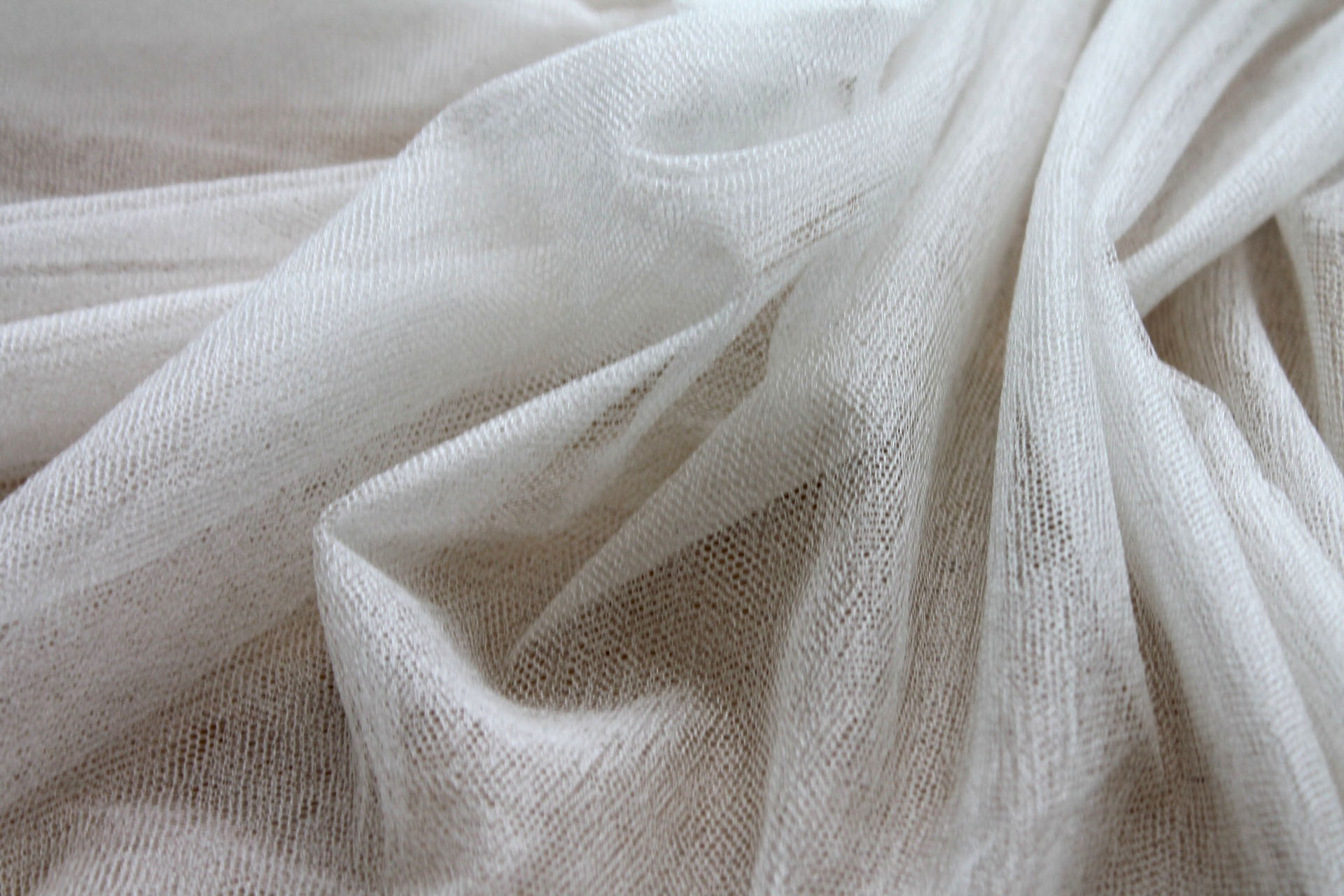 Rustic Soft Silk Tulle - Ivory Cathedral fabric, image 2 of 5