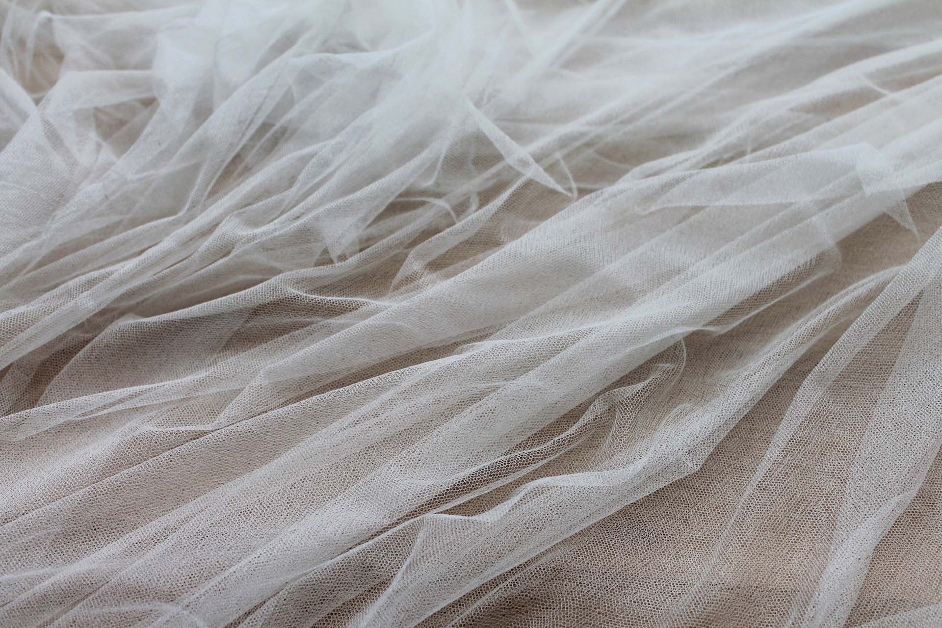 Rustic Soft Silk Tulle - Ivory Cathedral fabric, image 4 of 5