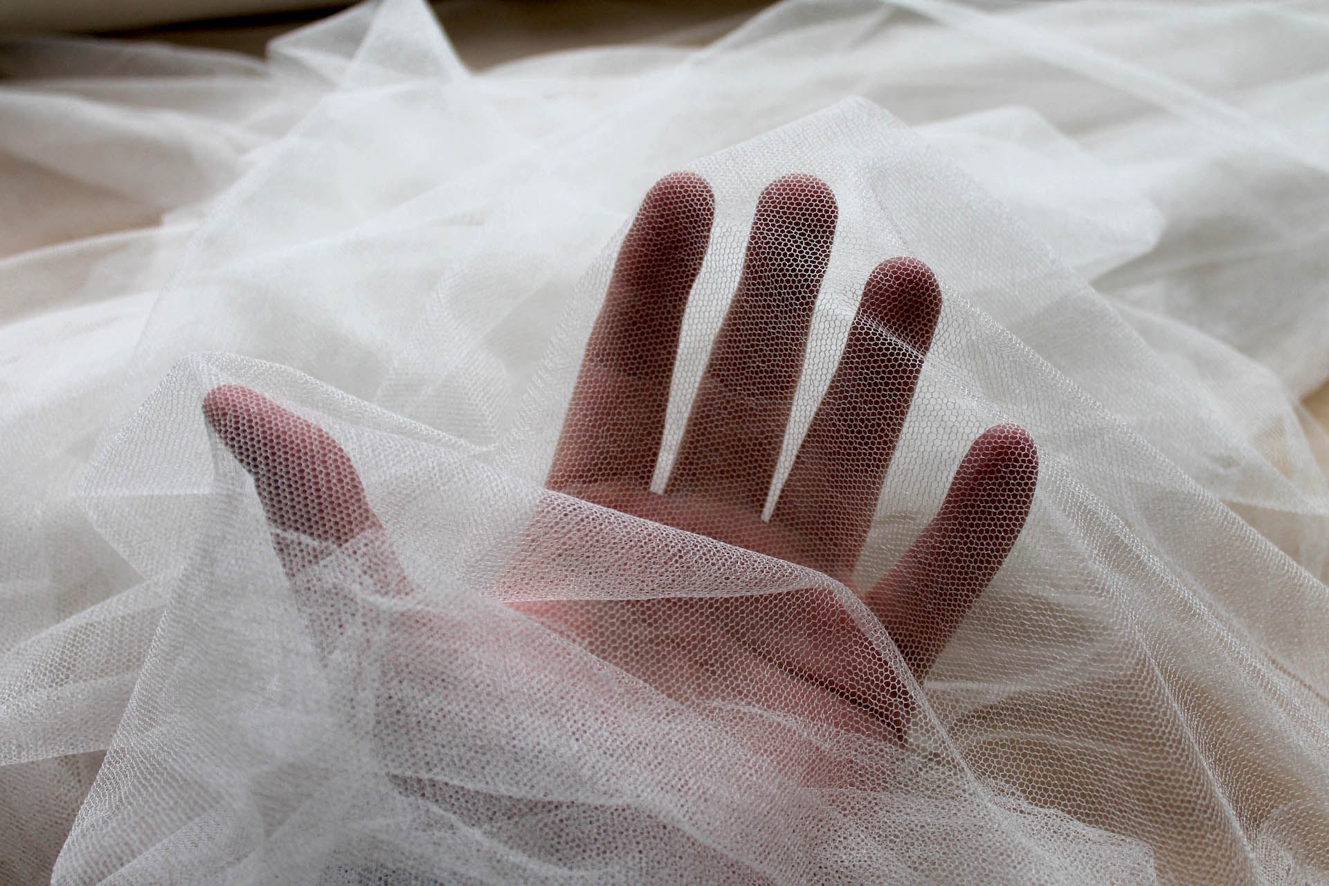 Rustic Soft Silk Tulle - Ivory Cathedral fabric, image 5 of 5