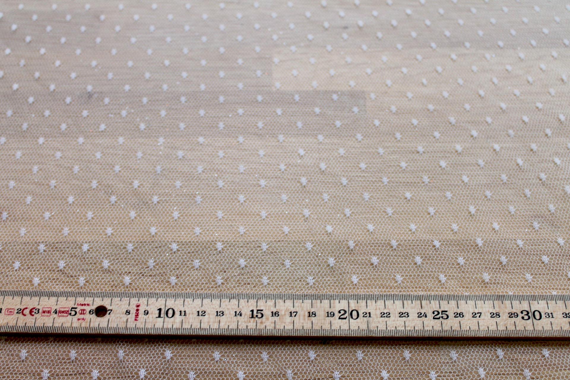 Spot / Dot Tulle - Ivory fabric, image 3 of 7