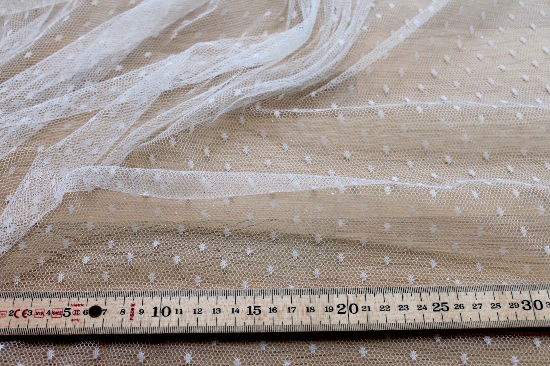 Spot / Dot Tulle - Ivory fabric, image 4 of 7