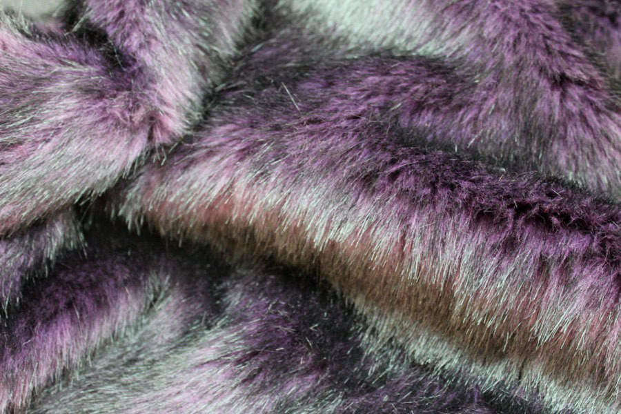 Faux Fur - Black Tipped Purple fabric, image 2 of 6