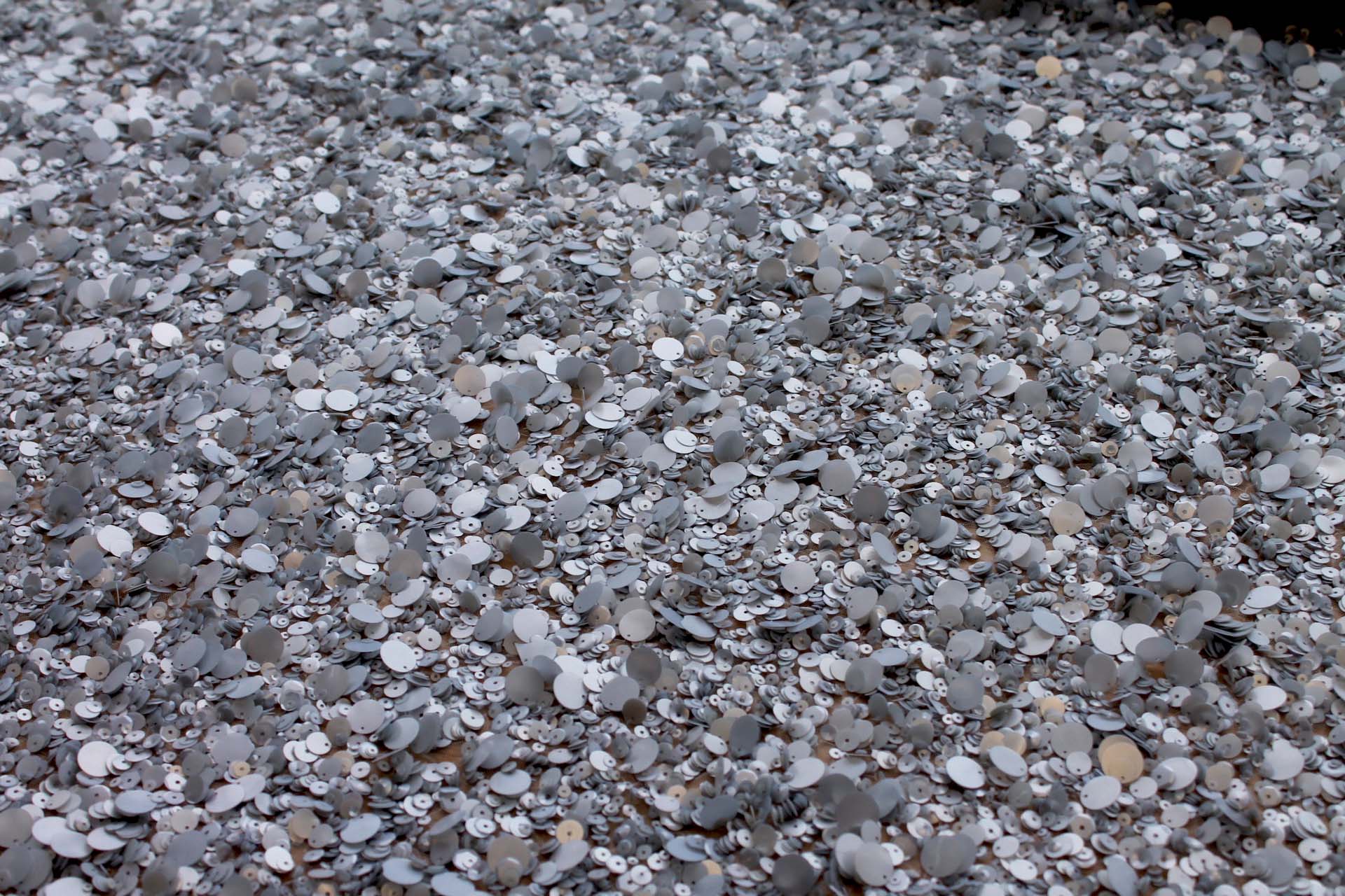 Mixed Sequins On Tulle - Pale Blue fabric, image 5 of 7