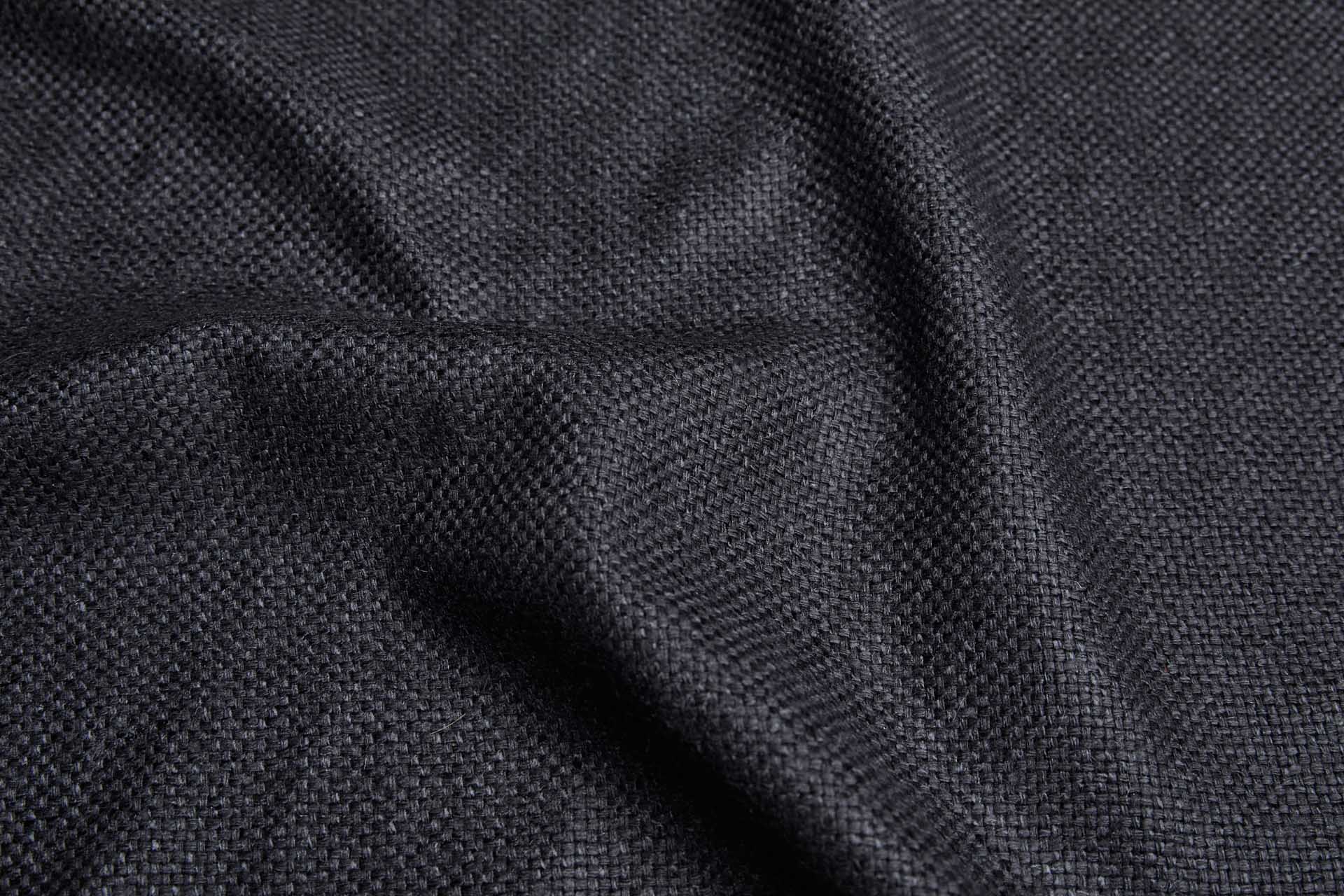 Raw Silk Basket Weave Matka - Black fabric, image 2 of 6
