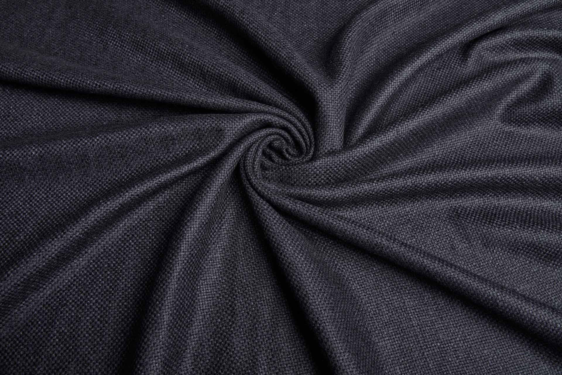 Raw Silk Basket Weave Matka - Black fabric