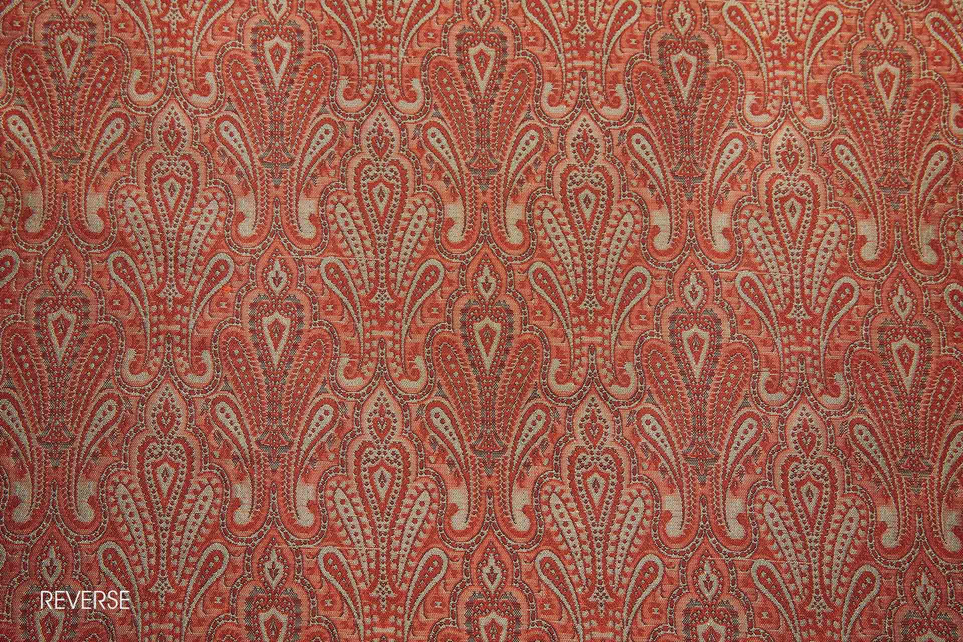 Banaras Brocade - Straw, Orange and Black fabric, image 6 of 11