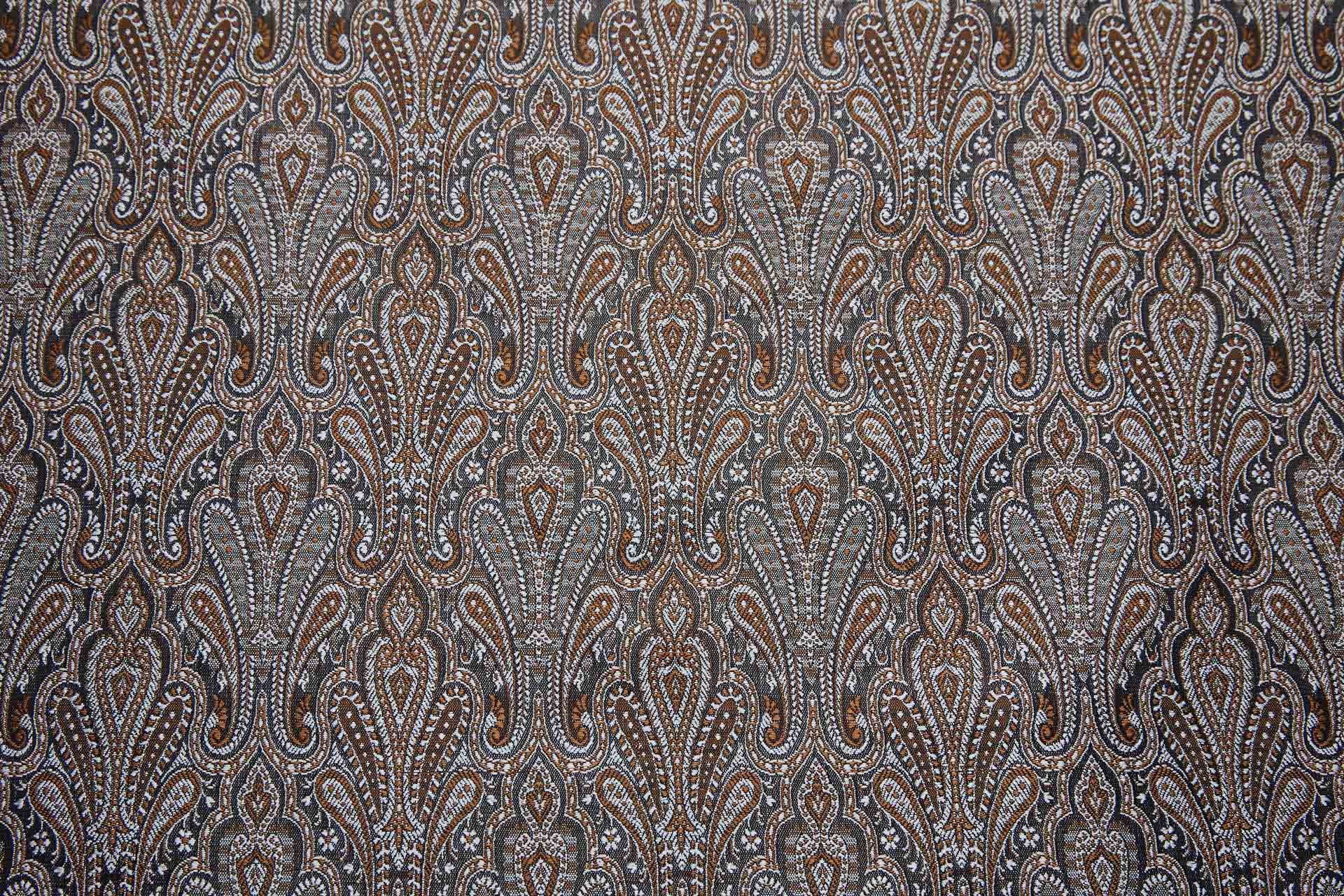 Banaras Brocade - Brown, Silver Grey and Black fabric, image 5 of 11