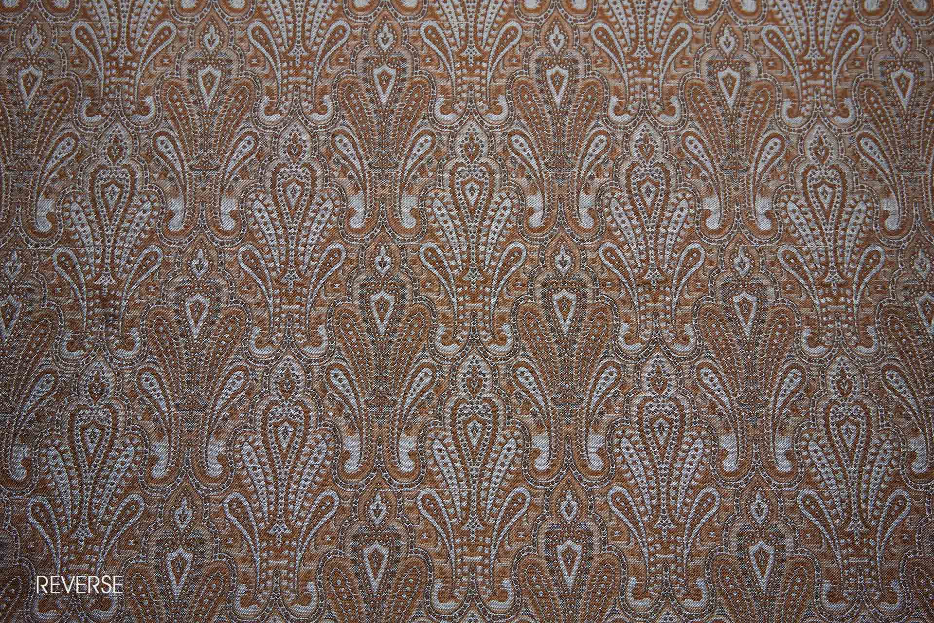 Banaras Brocade - Brown, Silver Grey and Black fabric, image 6 of 11